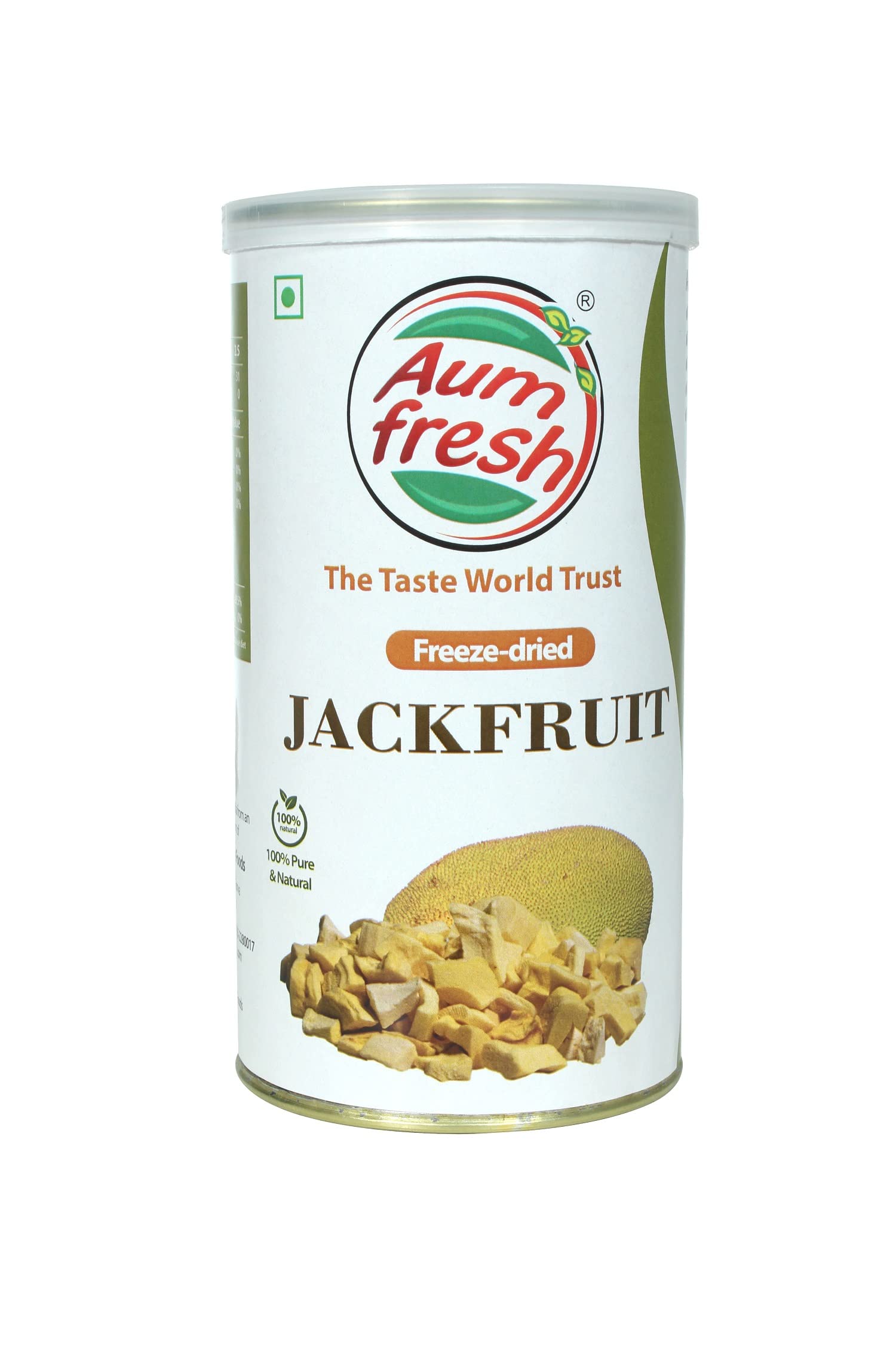 Aum Fresh Freeze Dried Crunchy Jackfruit Snacks 25g, 100% Pure Dried Fruit | Perfect Combo of Health with Taste | Vegan | Gluten Free | Non-GMO