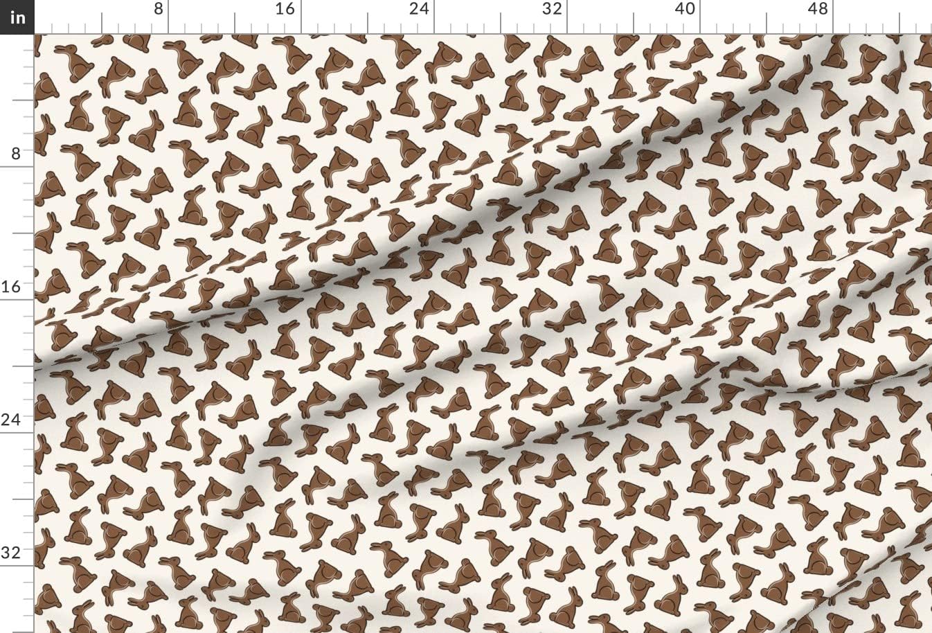 Spoonflower Fabric - Chocolate Bunny Cream Easter Candy Rabbit Bunnies Little Arrow Printed on Minky Fabric by The Yard - Sewing Baby Blankets Quilt Backing Plush