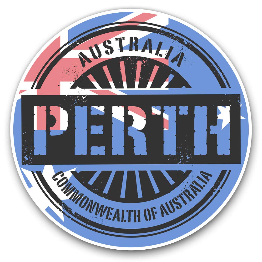 Destination Vinyl Ltd Perth Australia Australian Flag 6115 Vinyl Stickers (Set Of 2) 7.5Cm - Perth Australia Australian Flag #6115