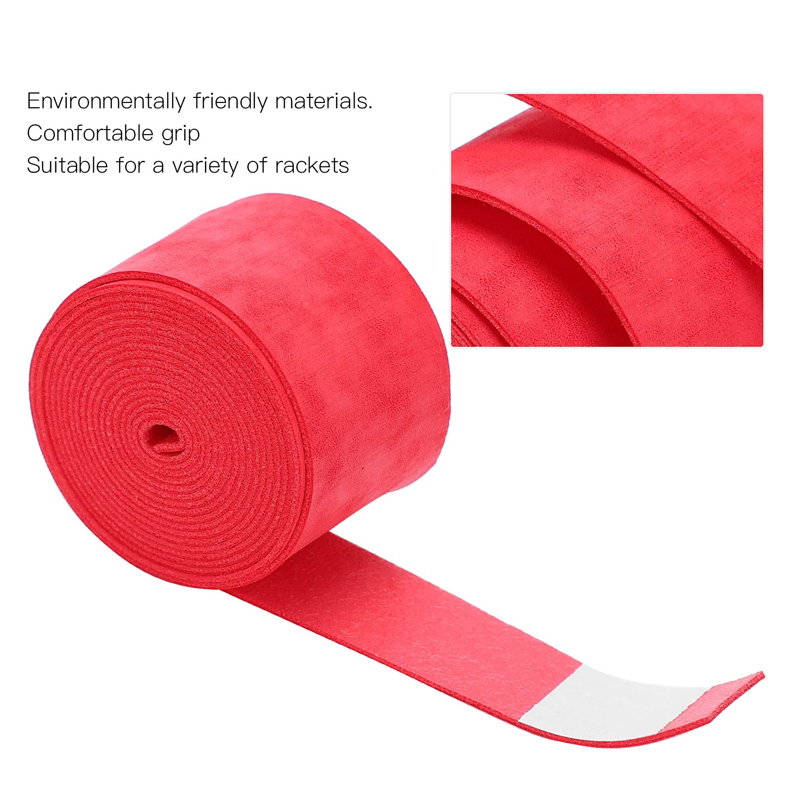 Beufee 5PCS Tennis Badminton Racket Overgrips, Racket Grip Tape for Badminton Table Tennis Rackets (Red)