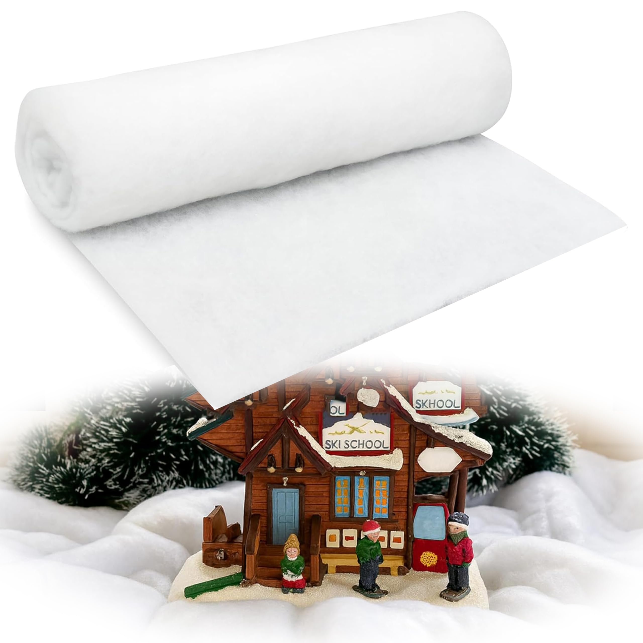 SRVertex Christmas Snow Blanket 100cm x 50cm - Artificial Snow Blanket, Decorative Snow Rolls, Snow Sheets for Christmas Holiday Winter, Table Runner Winter Decoration