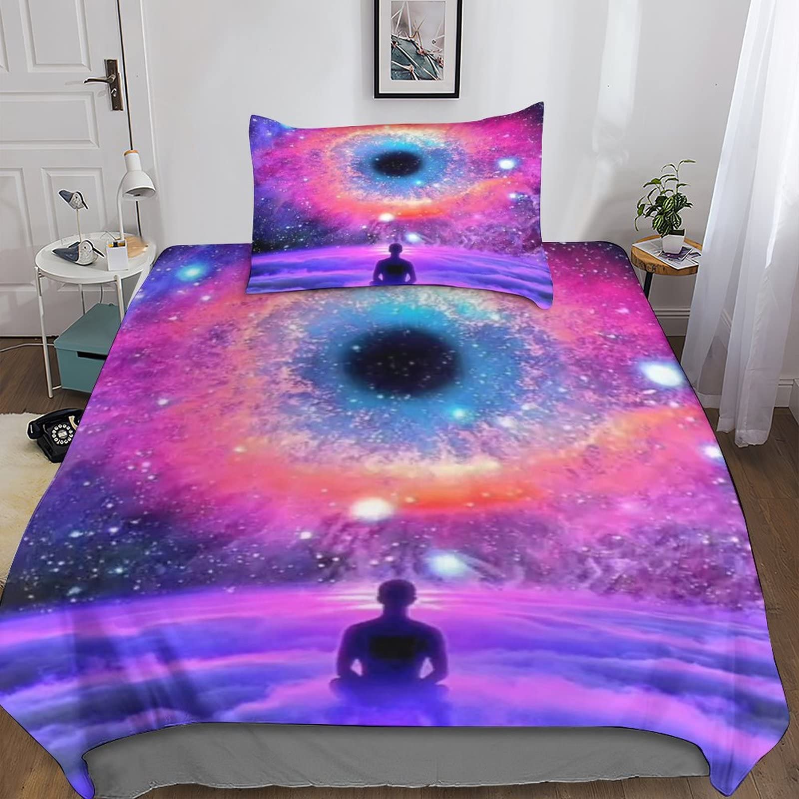Housse de couette galaxy 135x200 infroissable pour stopper la corvée de repassage