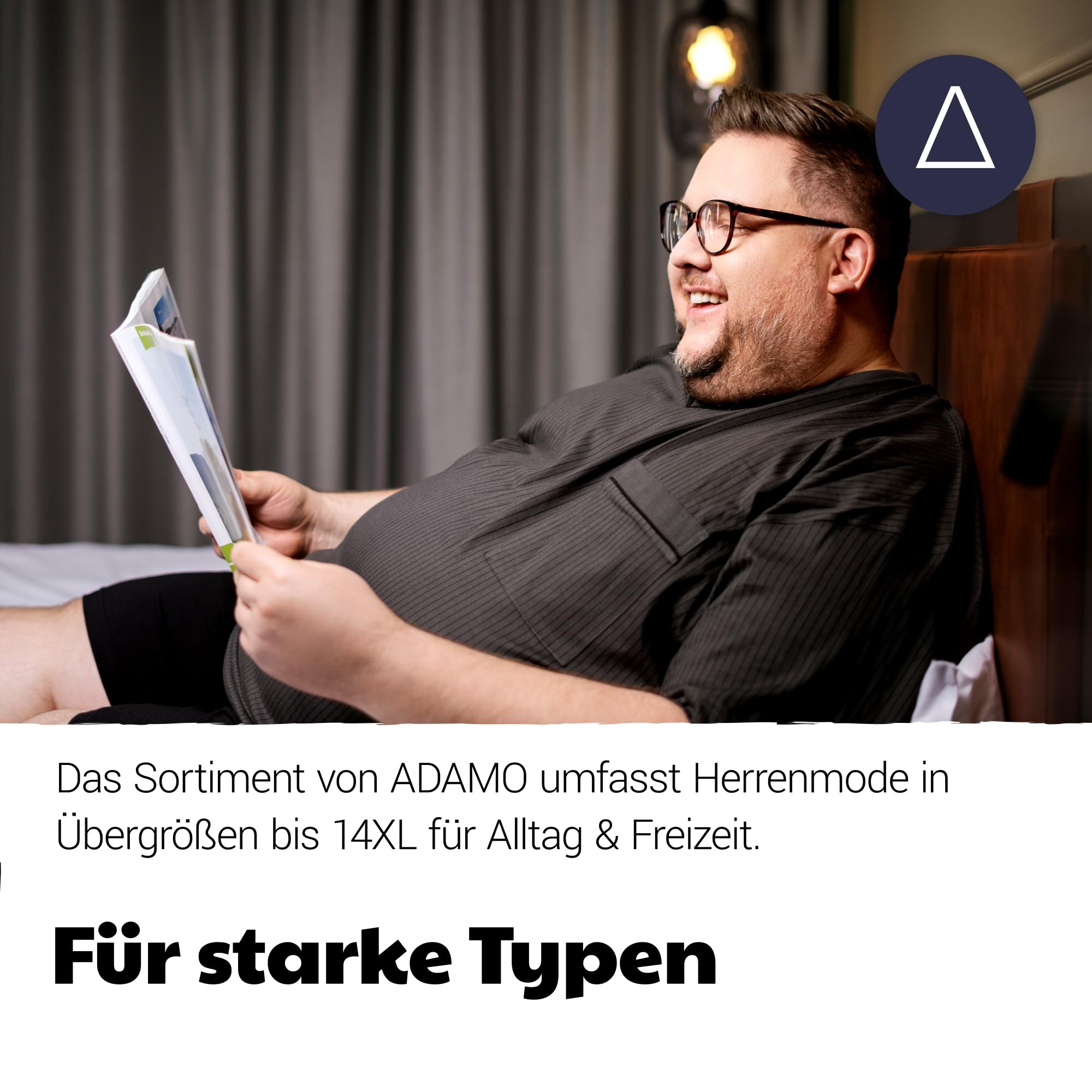 ADAMO Hausmantel, dunkelblau mit rot, XXL bis 10XL