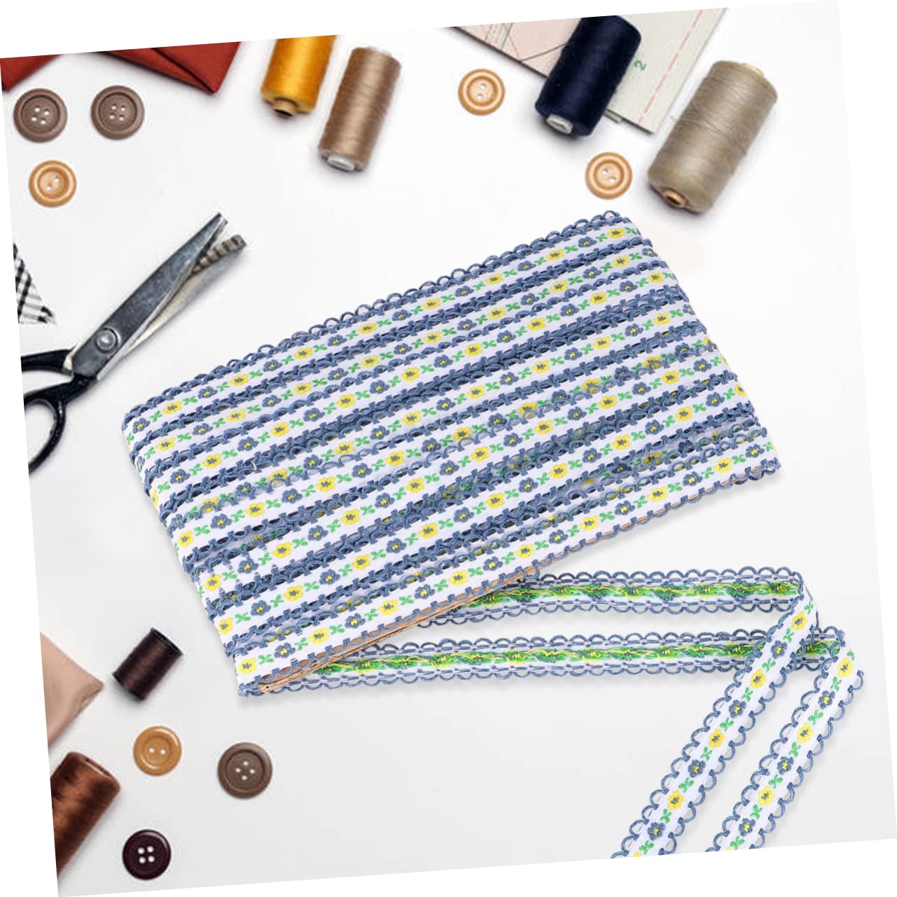 SHINEOFI 2piezas Accesorios De Ropa Estilo Bordado De Encaje Floral Cinta De Encaje Bordada Para Trajes Antiguos Yards