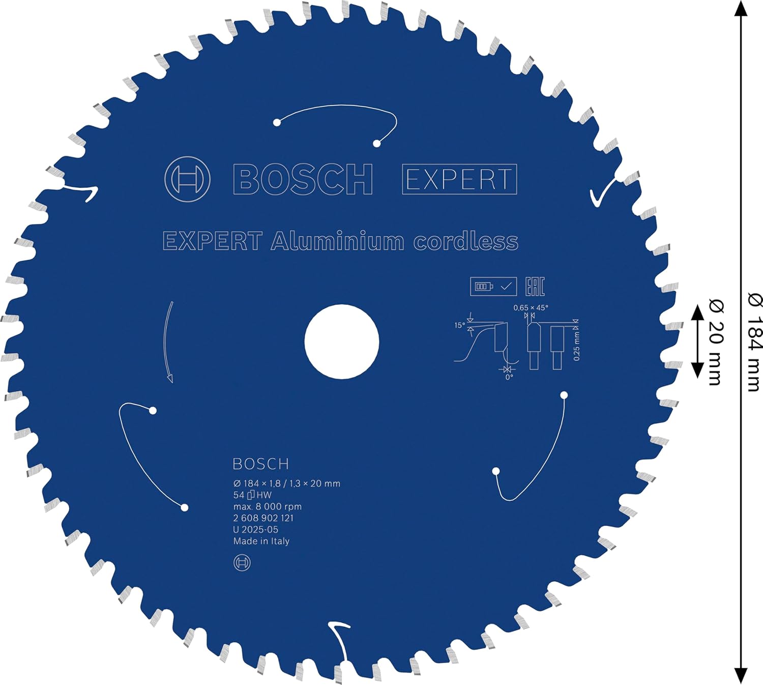 Bosch 1x Expert Aluminium Cordless Circular Saw Blade for Handheld Circular Saw (for Aluminium, Ø mm, Professional Accessory Hand-Held Cordless Circular Saws)