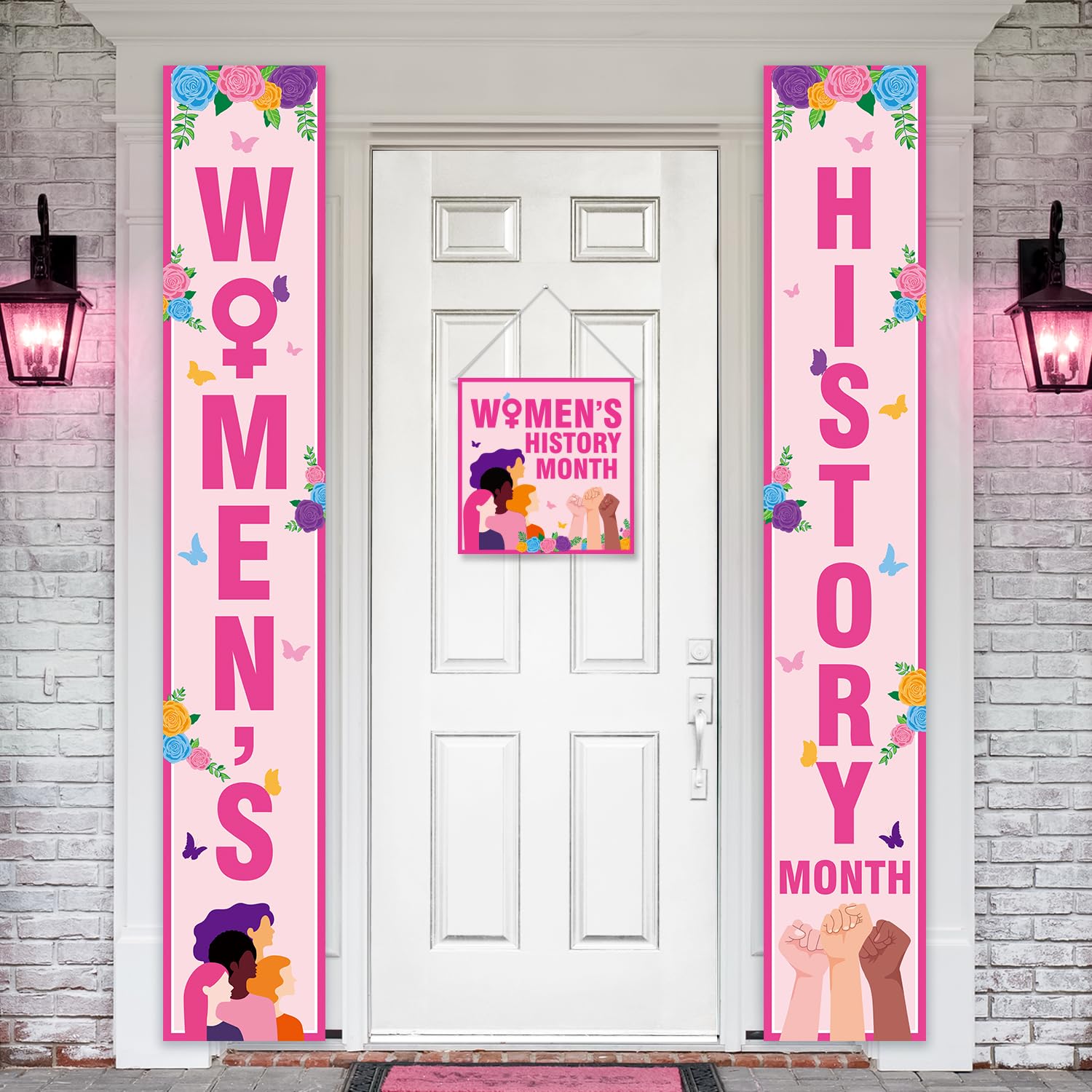 Women's History Month Decorations Door Banner with Hanging Sign, 71" X 12" Women's History Month Door Decorations Yard Porch Sign, National Womens History Month Decor Porch Banner Indoor Outdoor