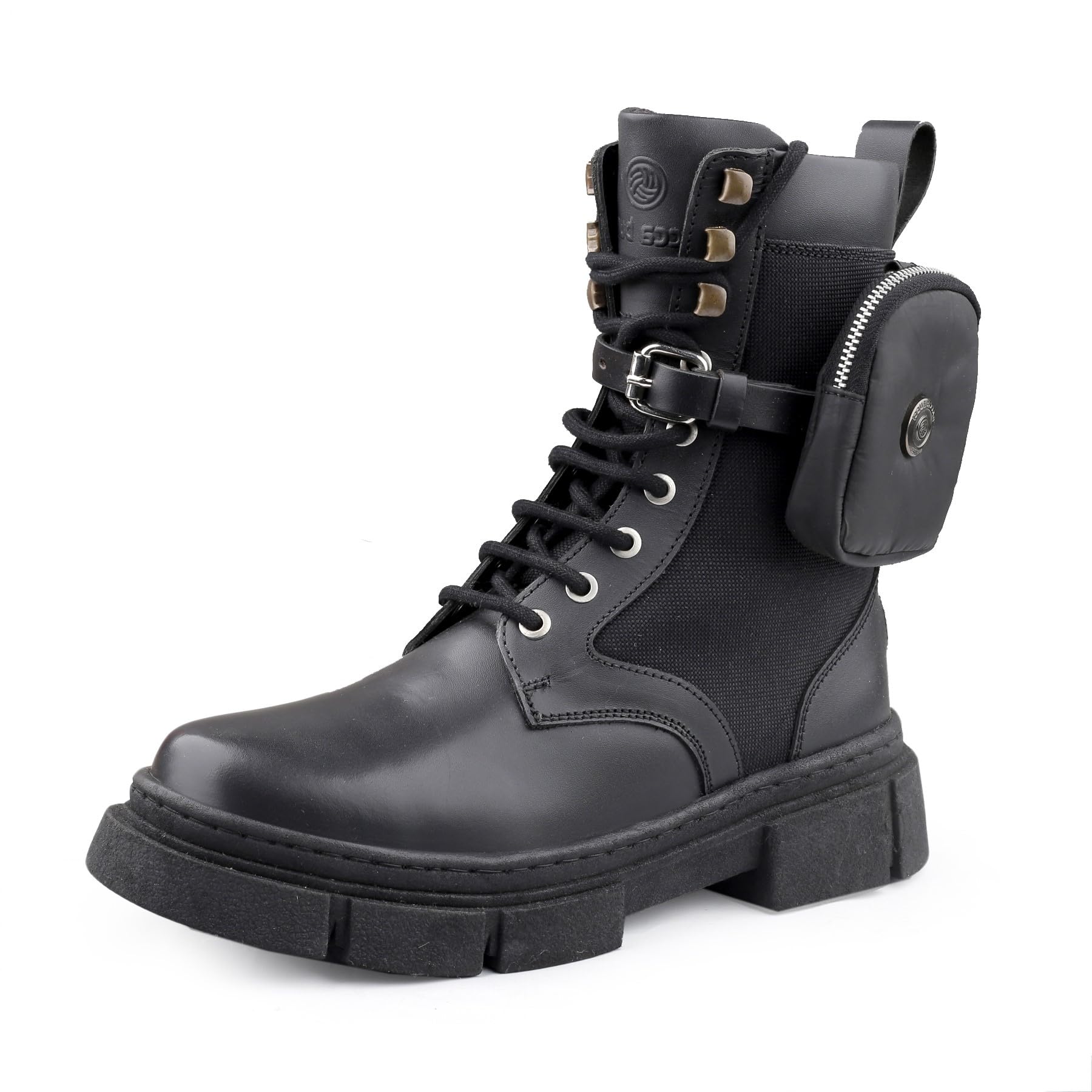 Bacca Bucci Assassin Brushed Leather Combat Boots for Men with Detachable Coin Pocket with Adjustable Strap and a Chunky Rubber Lug Sole | Genuine Leather Boots Black (B0CCG3NJ2J) Amazon Price History, Amazon Price Tracker
