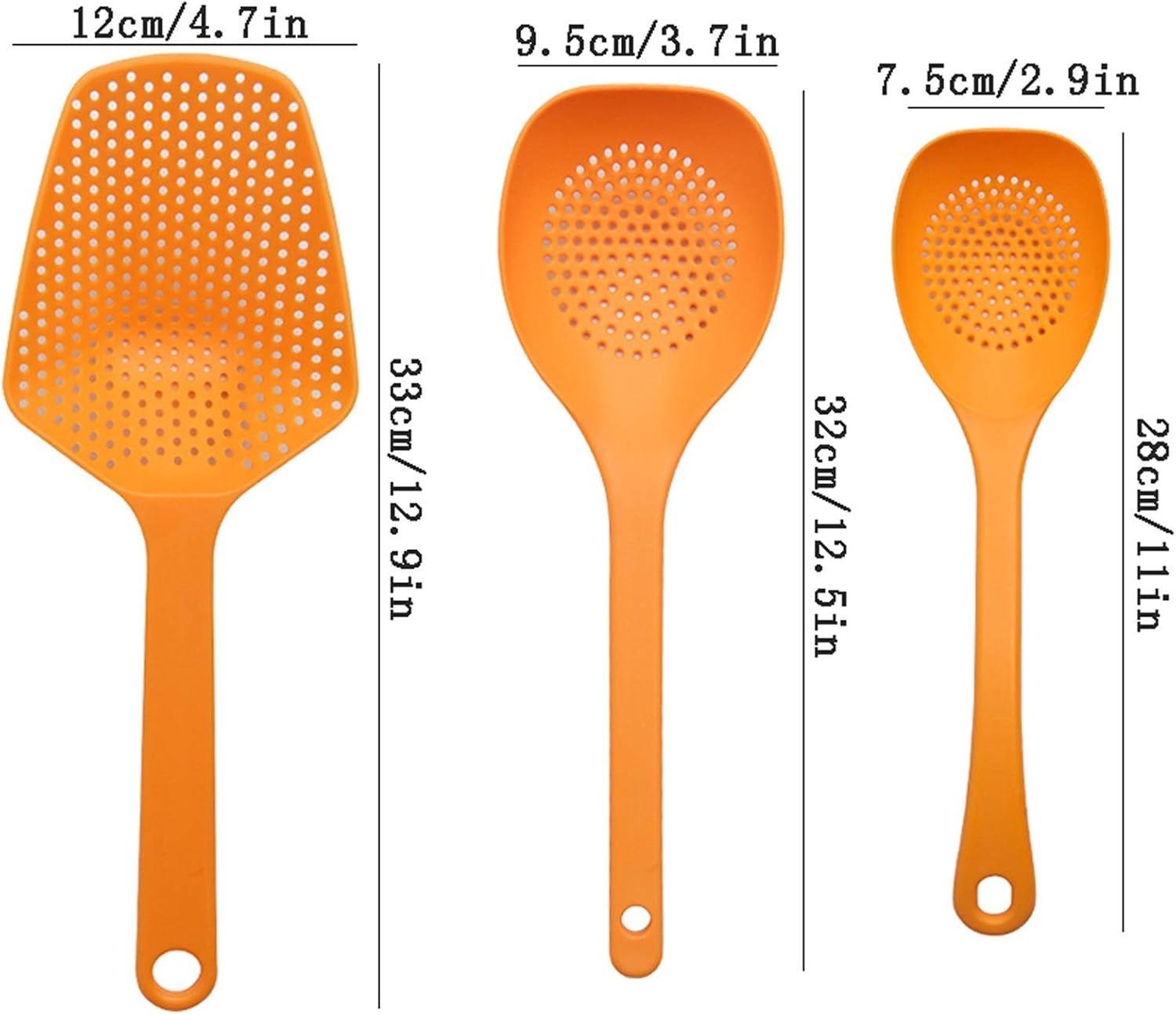 Leaky Spoon Kitchen Nylon Strainer Scoop Sieve Skimmer，Hand-held Colander, Spoon with Long Handle,strainerShovel Filter for Cooking Colander (Size : Medium)