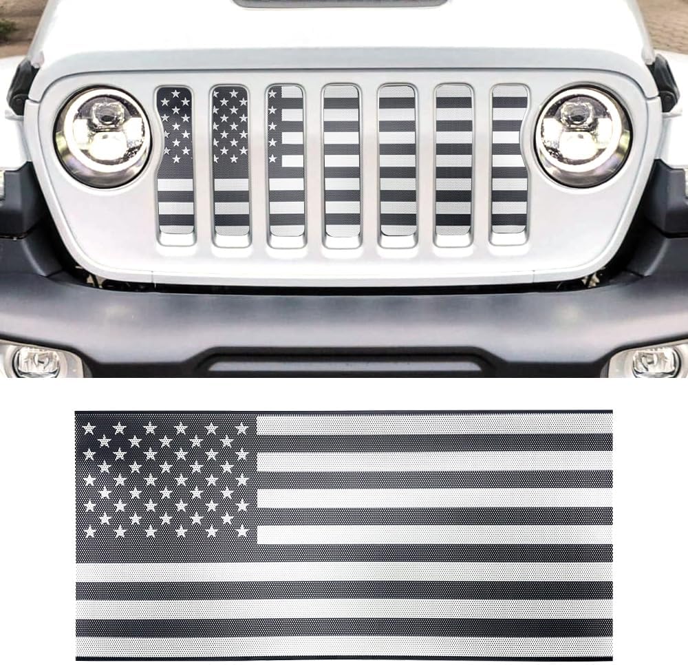 MAXDOM Front Grille Inserts Fits for Jeep (2018-2025) Wrangler JL/Gladiator JT (Black, 2018-2025 JL/JT)