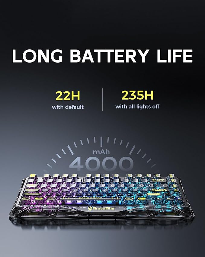 Teclado Gamer GravaStar Mercury K1 Lite 75% Inalámbrico RGB miniatura 6