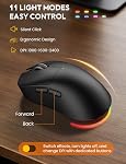 Clavier et souris sans fil Combo - Clavier machine à écrire rétroéclairé avec repose-bracelet magnétique & Support de téléphone, Light Up Round Keycaps, 2.4GHz sans fil Set pour Mac, Windows, PC, Ordinateur portable, SABLUTE