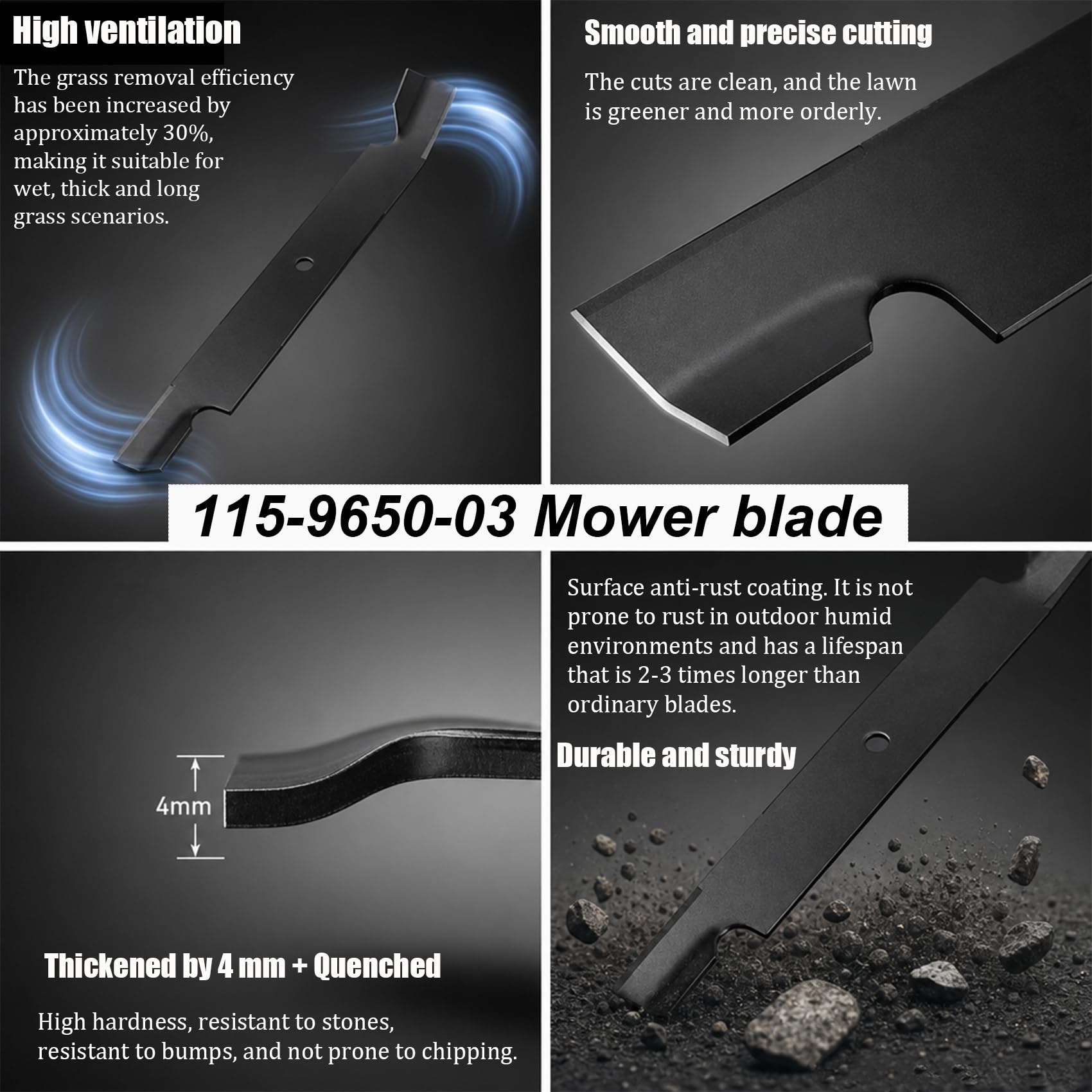 Amazon.com : 115-9650-03 115-2454-03, 54 Inch Lawn Mower Blade
