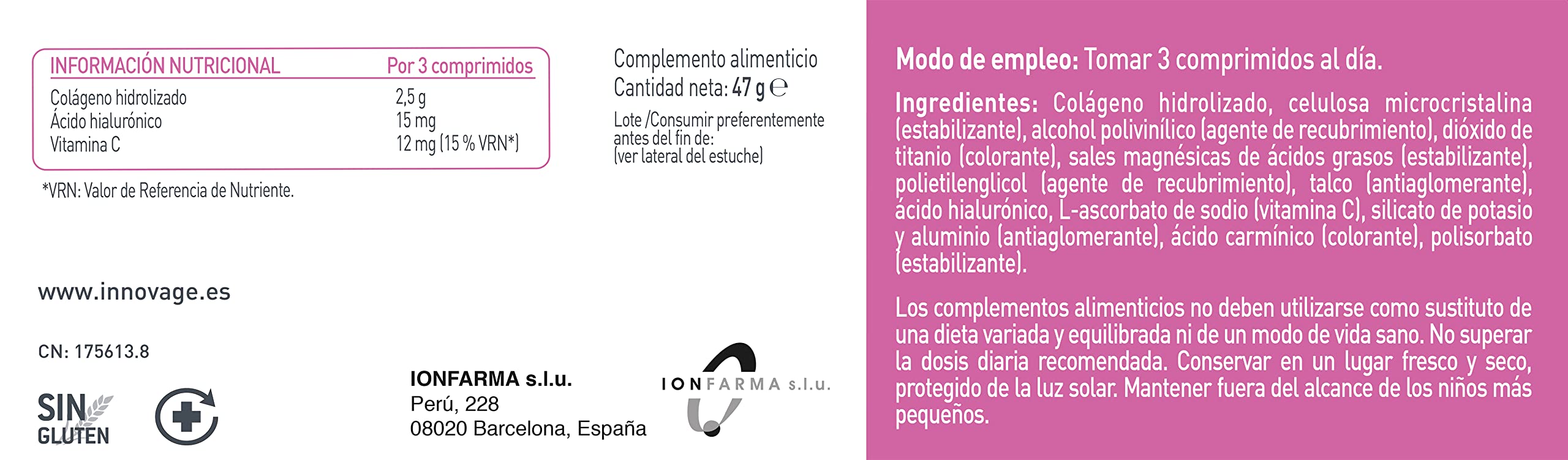 INNOVAGE Piel Colágeno 90 comprimidos