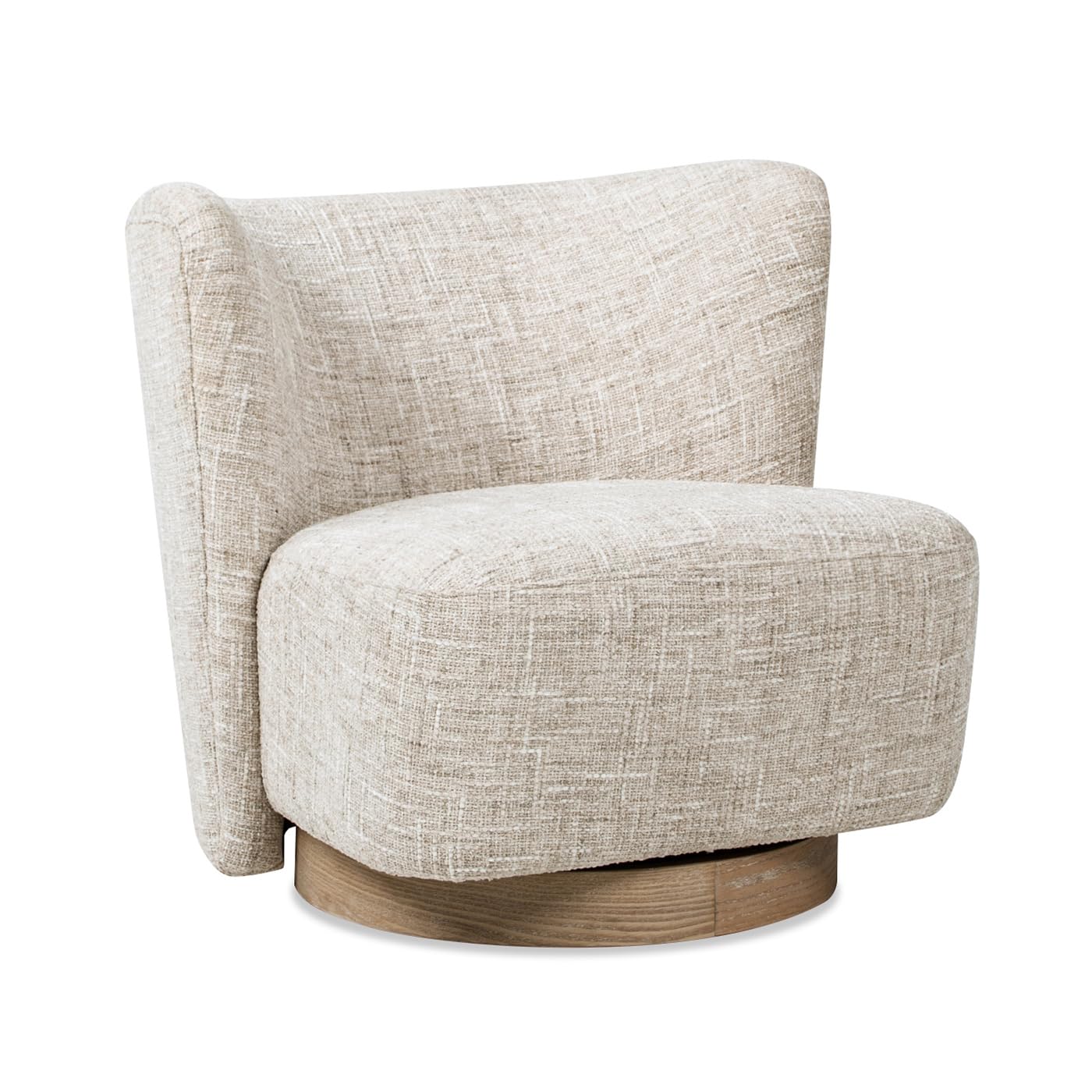Jennifer Taylor Home Miranda 30" Armless Swivel Accent Chair, Natural Gray Chenille