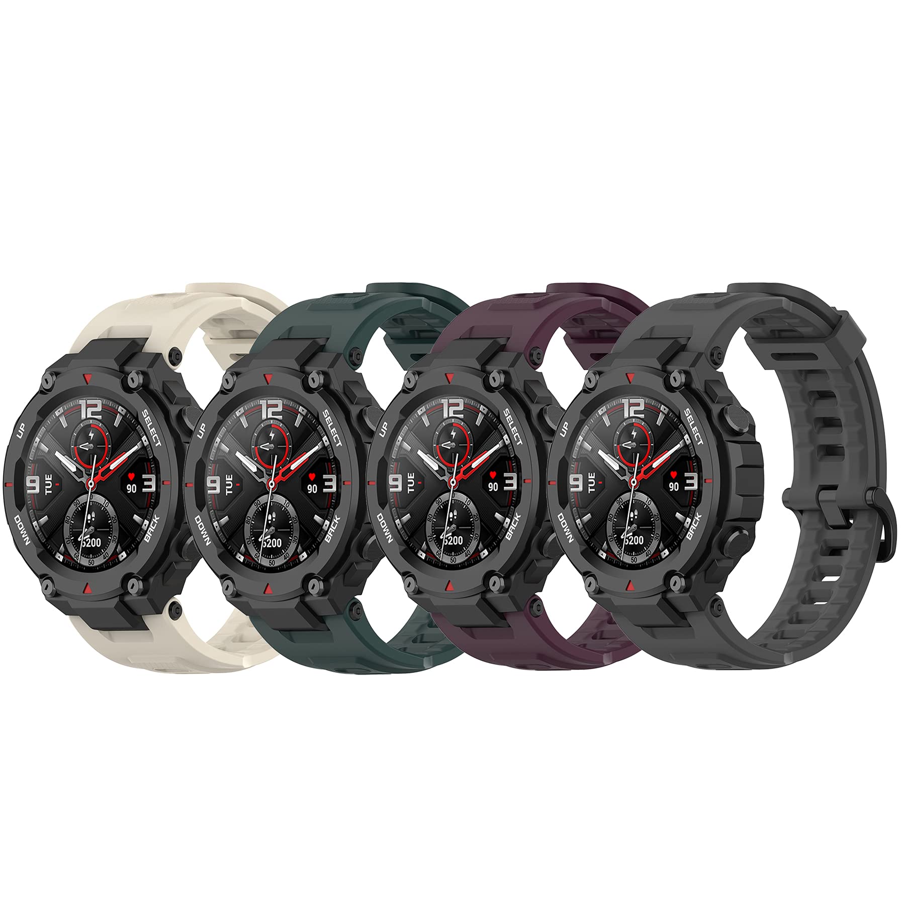 Compatible with Amazfit T-Rex Bands for Women Men, Adjustable Sport Silicone Replacement Watch Bands Straps Wristbands Bracelet Fit for Amazfit T-Rex A1918, Amazfit T-Rex Pro