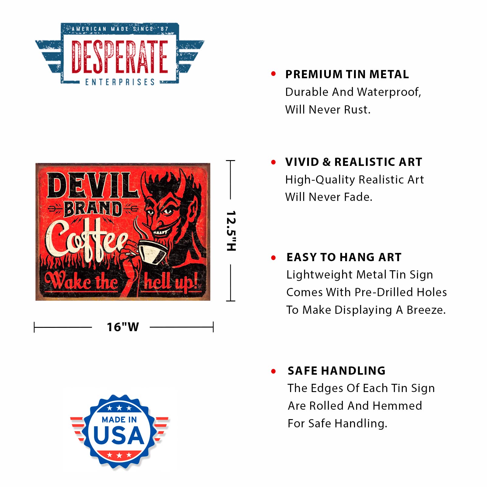 Amazon.com: Devil Brand Coffee Tin Sign - Nostalgic Vintage Metal