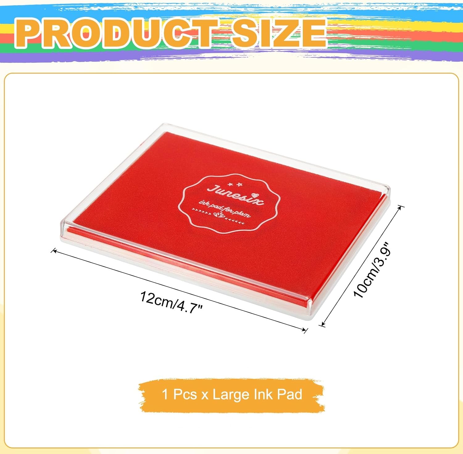 MECCANIXITY Large Red Ink Pad, 3.9x4.7 Inch Washable Stamp Pad for Hand Footprint, Rubber Stamps, Scrapbooking, Art Crafts Making