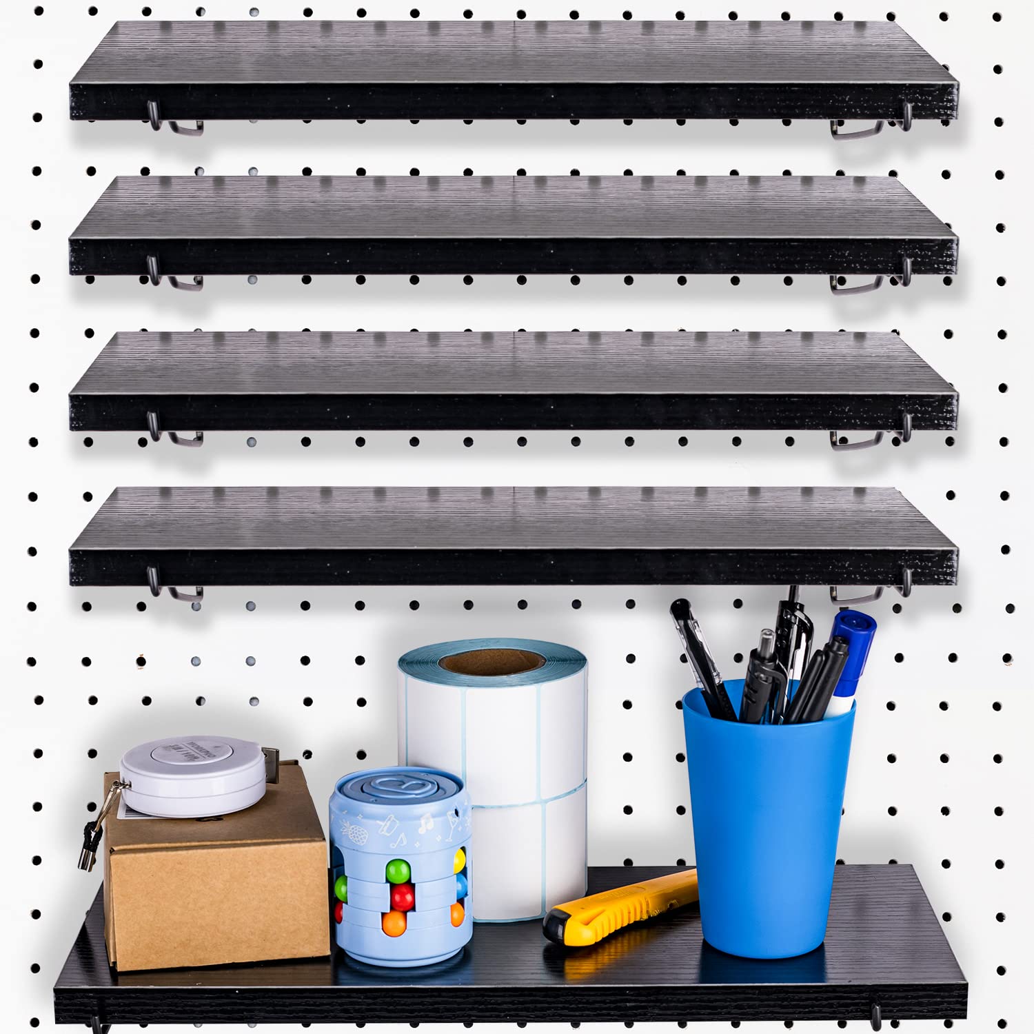 Buy 6 Pack Black Pegboard Shelf Set Pegboard Shelves with Pegboard
