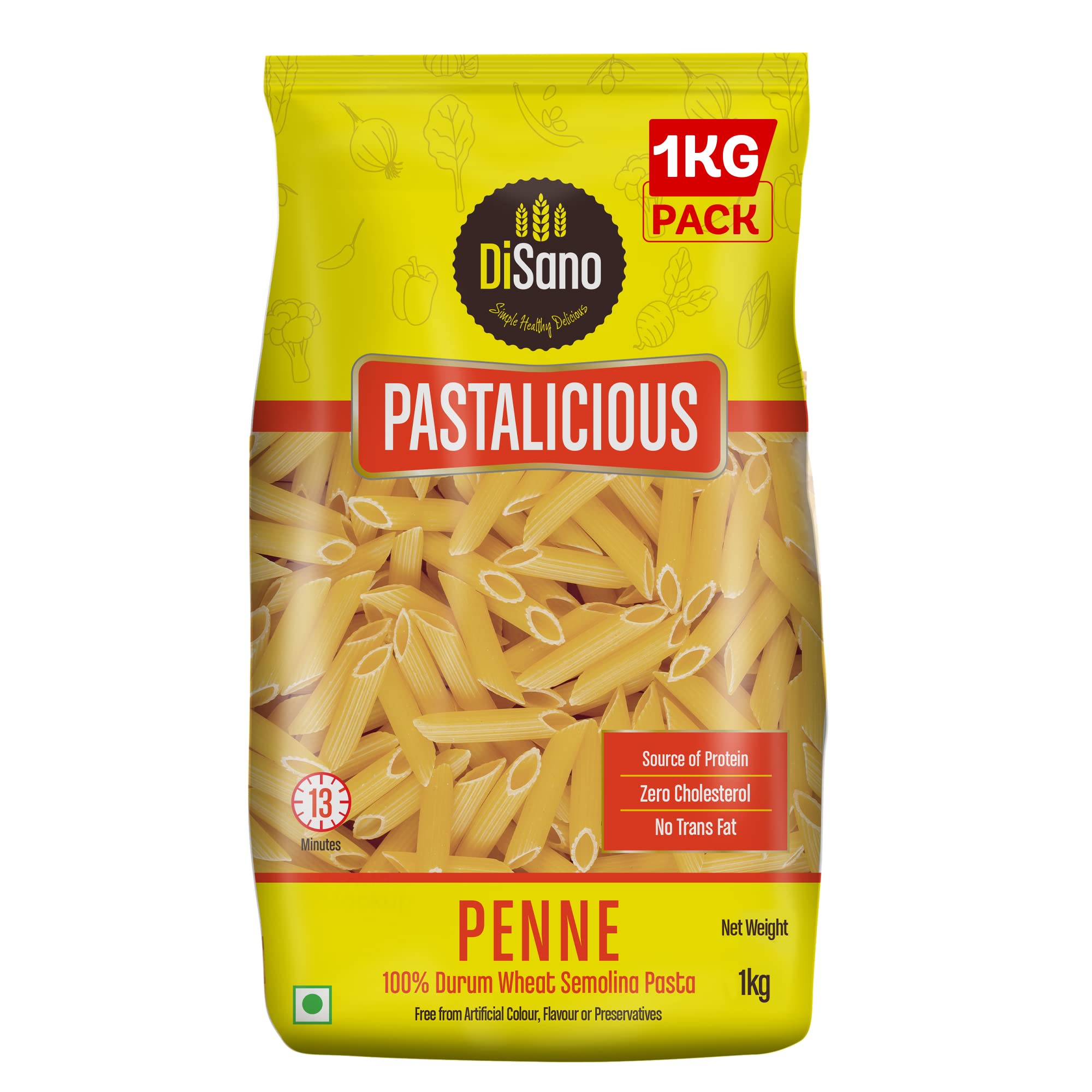 Disano Pastalicious 100% Durum Wheat Macroni Pasta, Elbow, 1Kg & Pastalicious 100% Durum Wheat Penne Pasta, 1Kg 3