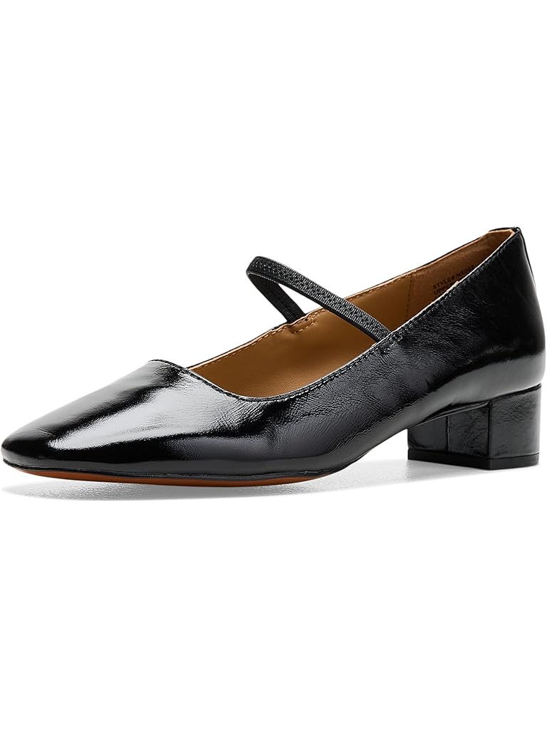 Black Madewell Greta Block Heel - Crinkle Patent
