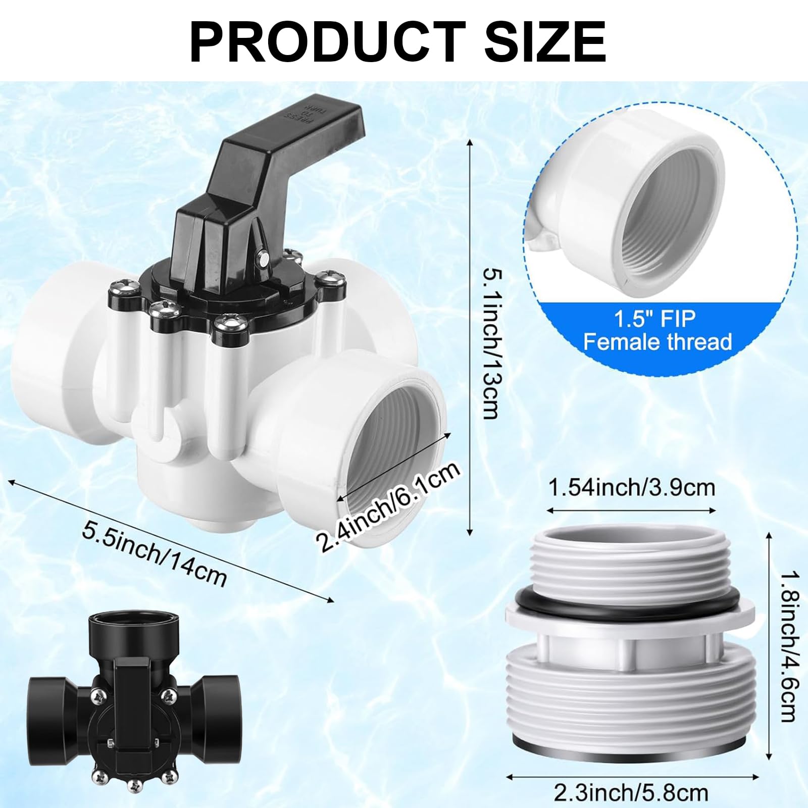 Generisch Kit de vannes de déviation de piscine avec adaptateur de tuyau