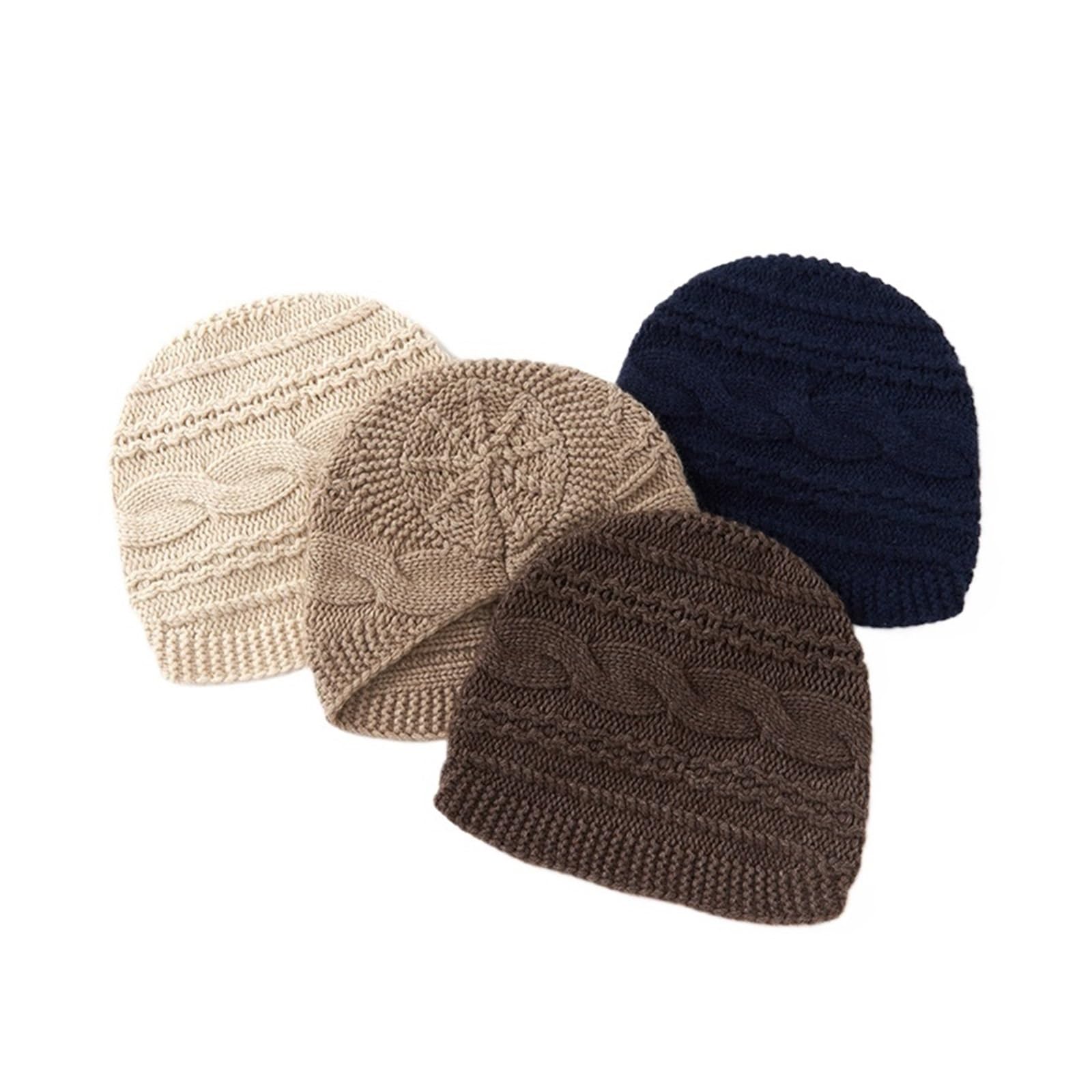 Damska dzianinowa czapka typu beanie luksusowa kaszmirowa miękka ciepła zimowa czapka z kwiatowym wzorem na co dzień(Black)