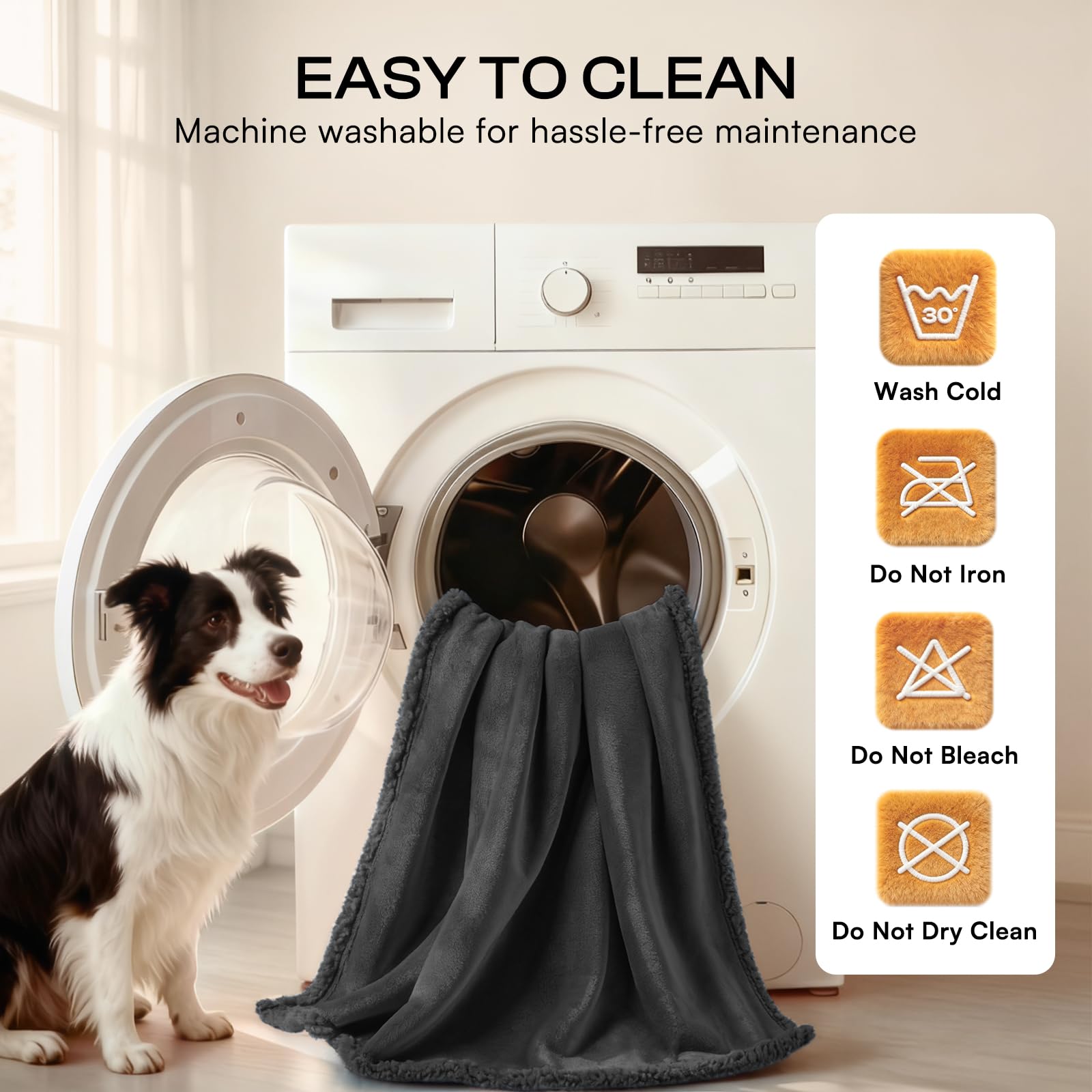 Manta impermeable a prueba de líquidos, manta para perros para sofá, cama, sofá, manta de forro polar sherpa, protección para perros pequeños, medianos y grandes, gatos, negro, XL (215,9 x 144,8 cm)