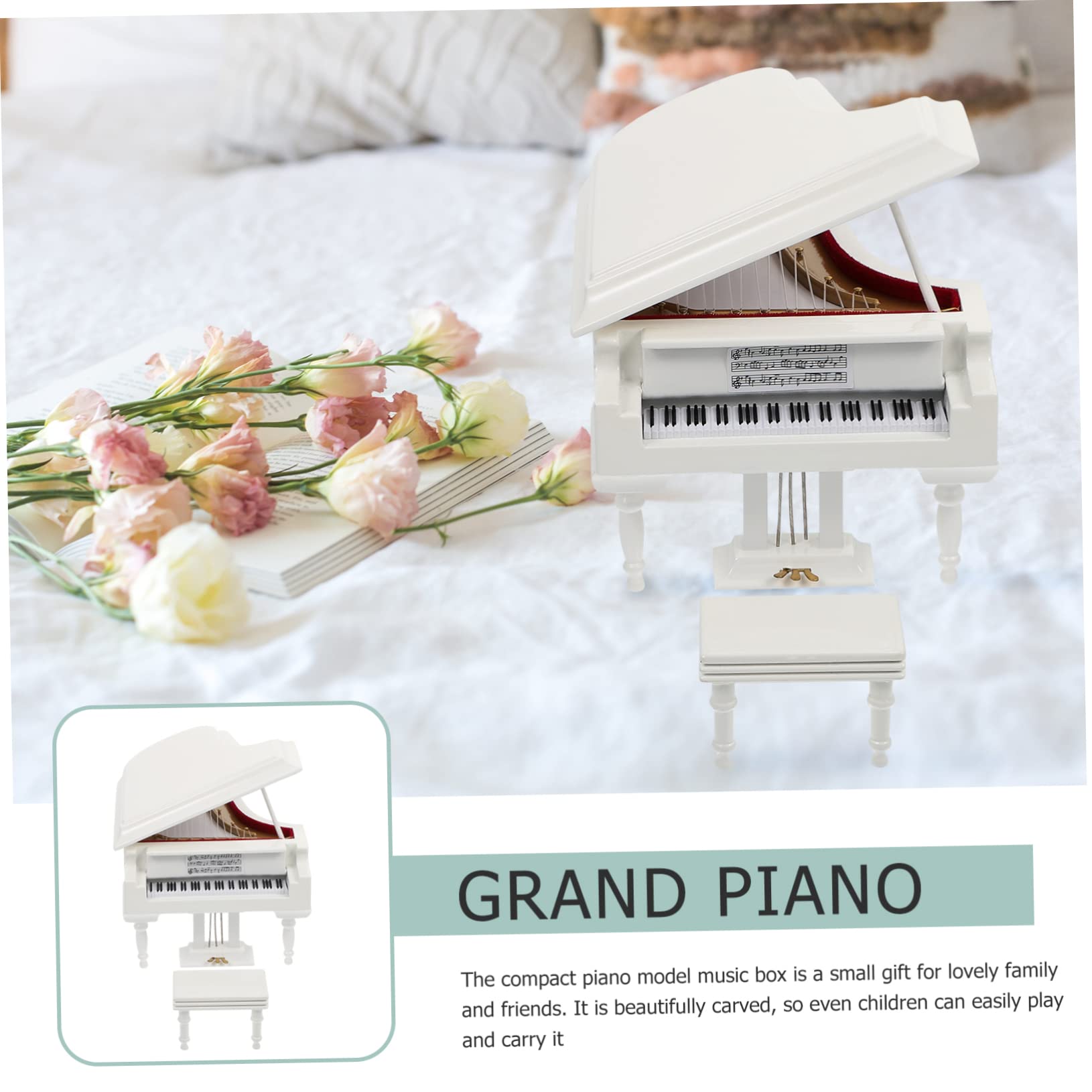 ホワイト ピアノ型オルゴール Amazon.co.jp: VICASKY 1ピーシーピアノ型オルゴール ホワイト