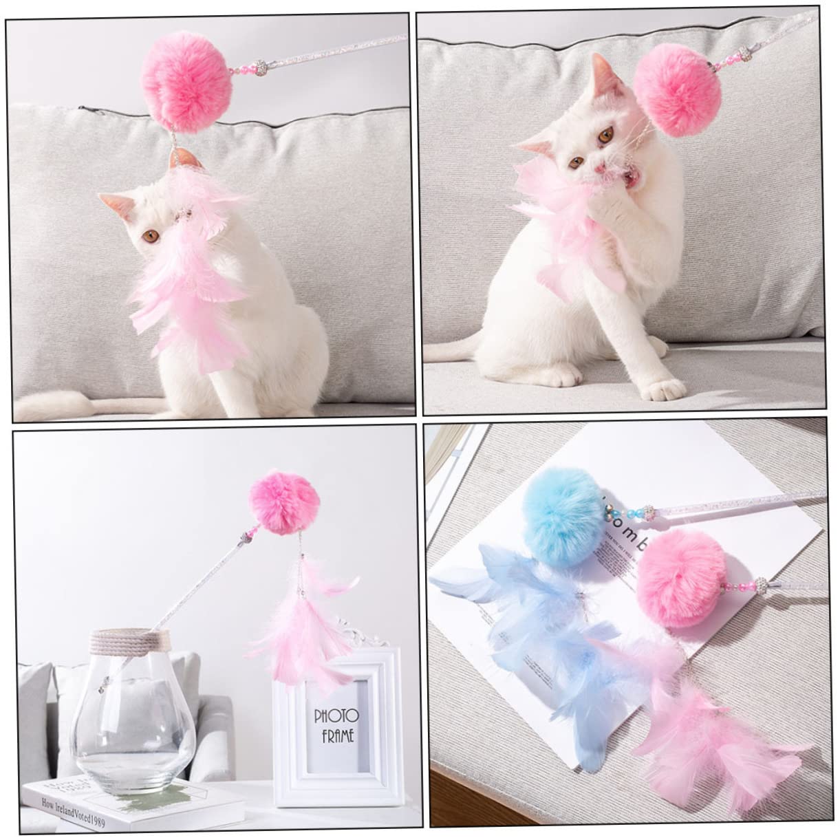 Beavorty 6stücke Interaktive Katzenangel Mit Und Handgemachtes Katzenspielzeug Für Spielerische Kätzchen Fördert Die Beschäftigung Und Sorgt Für Beim Spielen