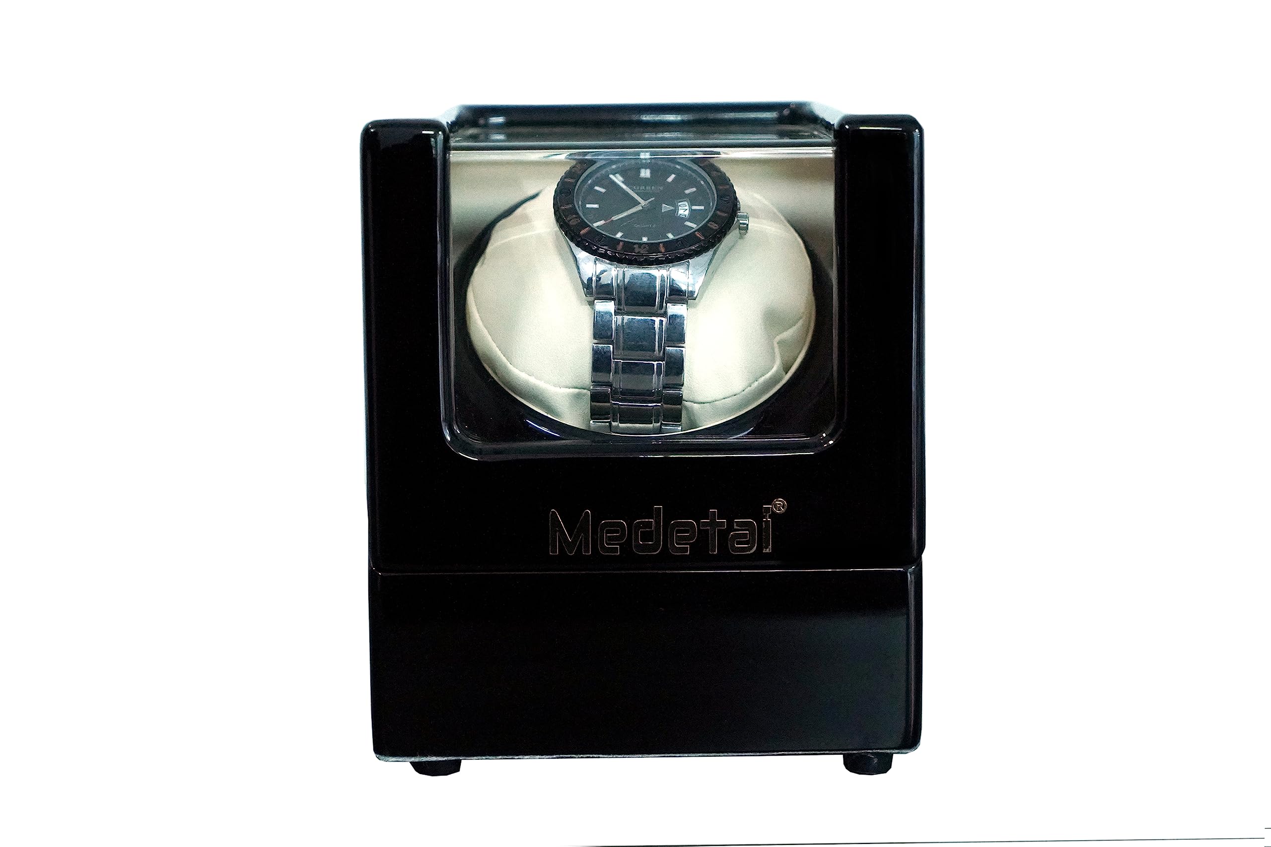 Medetai Automatic Watch Winder Dual Channel Automatic Watch Winder 1+0 Modes Locks Black Wooden Watch Winder Black & White (B0C141WZJP) Amazon Price History, Amazon Price Tracker
