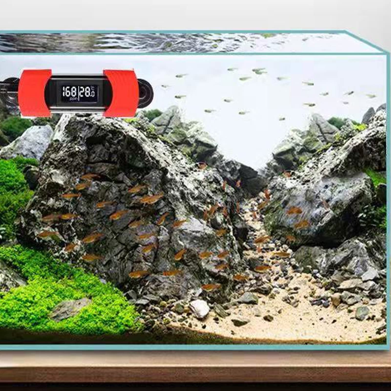 Termometro per Acquario Display Digitale HD Alimentato Tramite USB Tipo di Calibrazione Impermeabile Termometro per Acquario per Acqua di Mare (con il test della