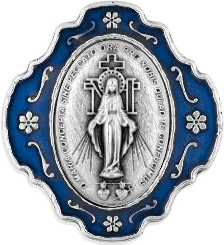 Juego de regalo de rosario católico para primera comunión o confirmación (con esmalte azul), Metal Plástico Esmalte