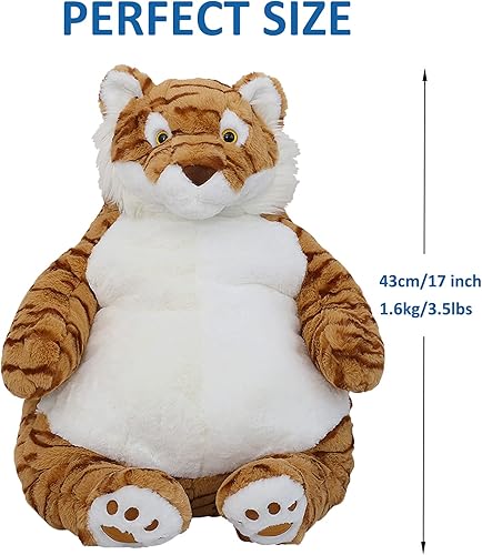 Miniatura 3 de ronivia Animales de peluche con peso de tigre, 17 pulgadas, 3.5 libras, peluche de tigre con peso grande, regalo para niños y niñas