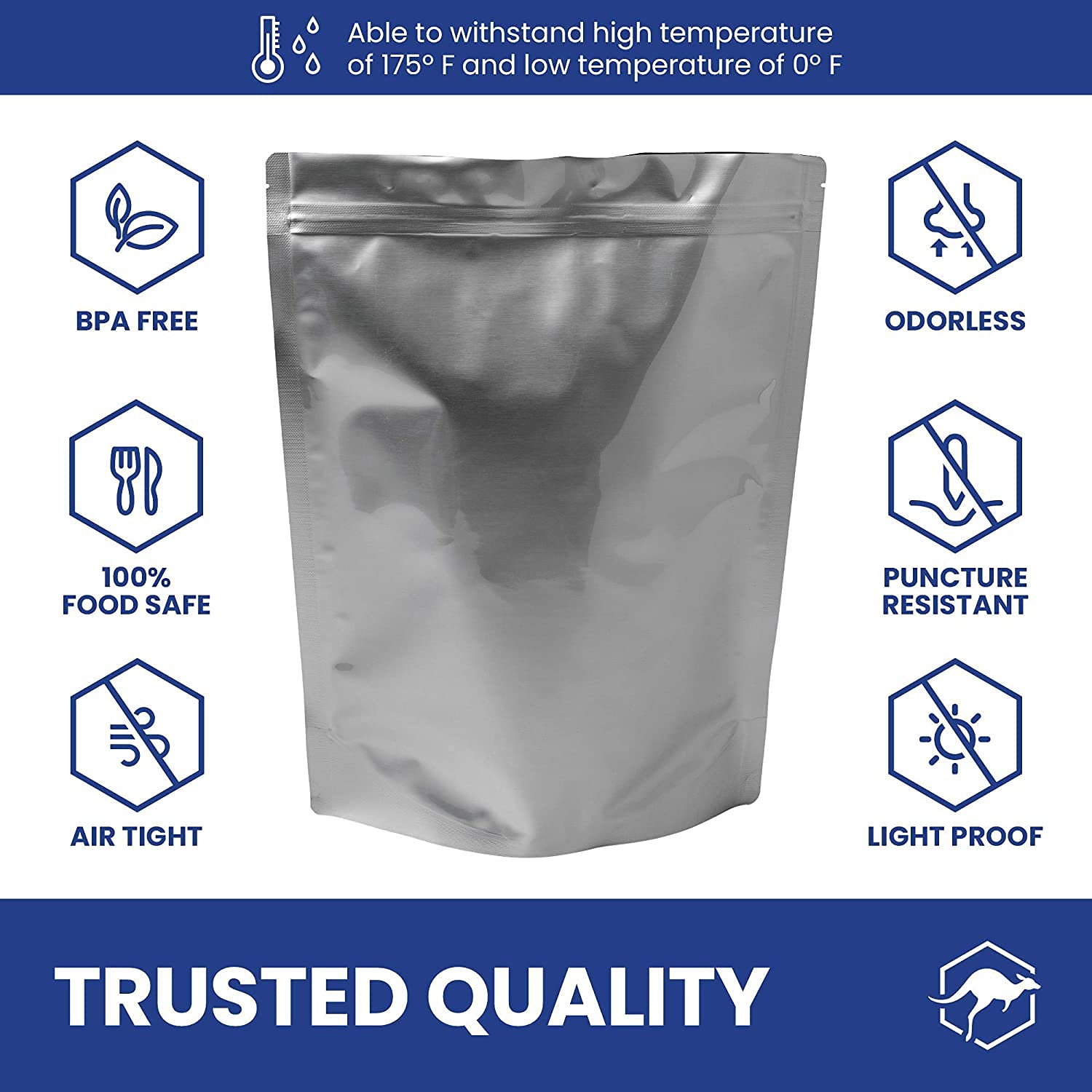 Wallaby 1Gallon Gusset Mylar Bag Bundle 30x (7.5 Mil 10" x 14