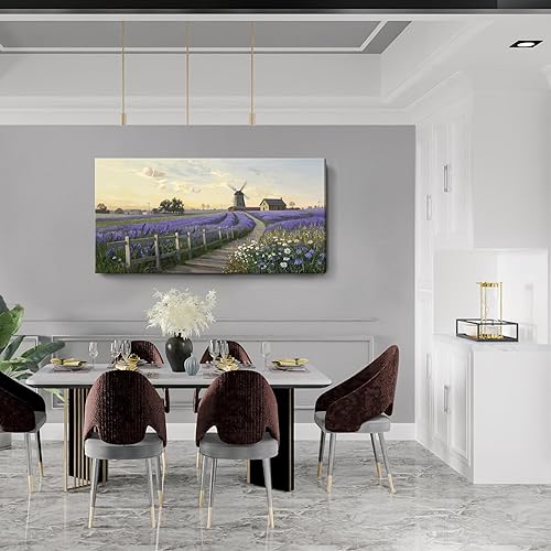 Vista 164 de Lienzo decorativo para pared, baño, estilo bohemio, costero, granja, vaca, montaña, flor, ilustración, obra de arte floral, paisaje rústico de Arte