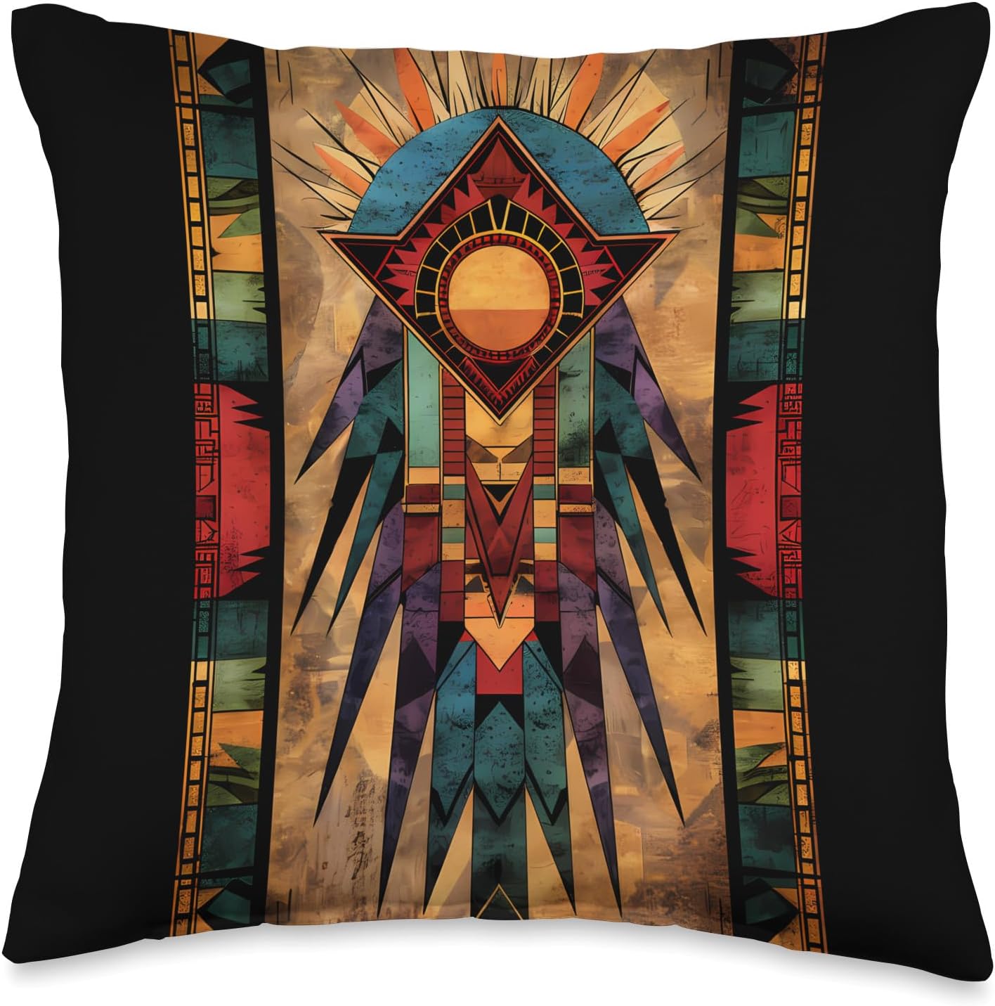 Navajo Art Native American Design Southwestern Decor Throw Pillow