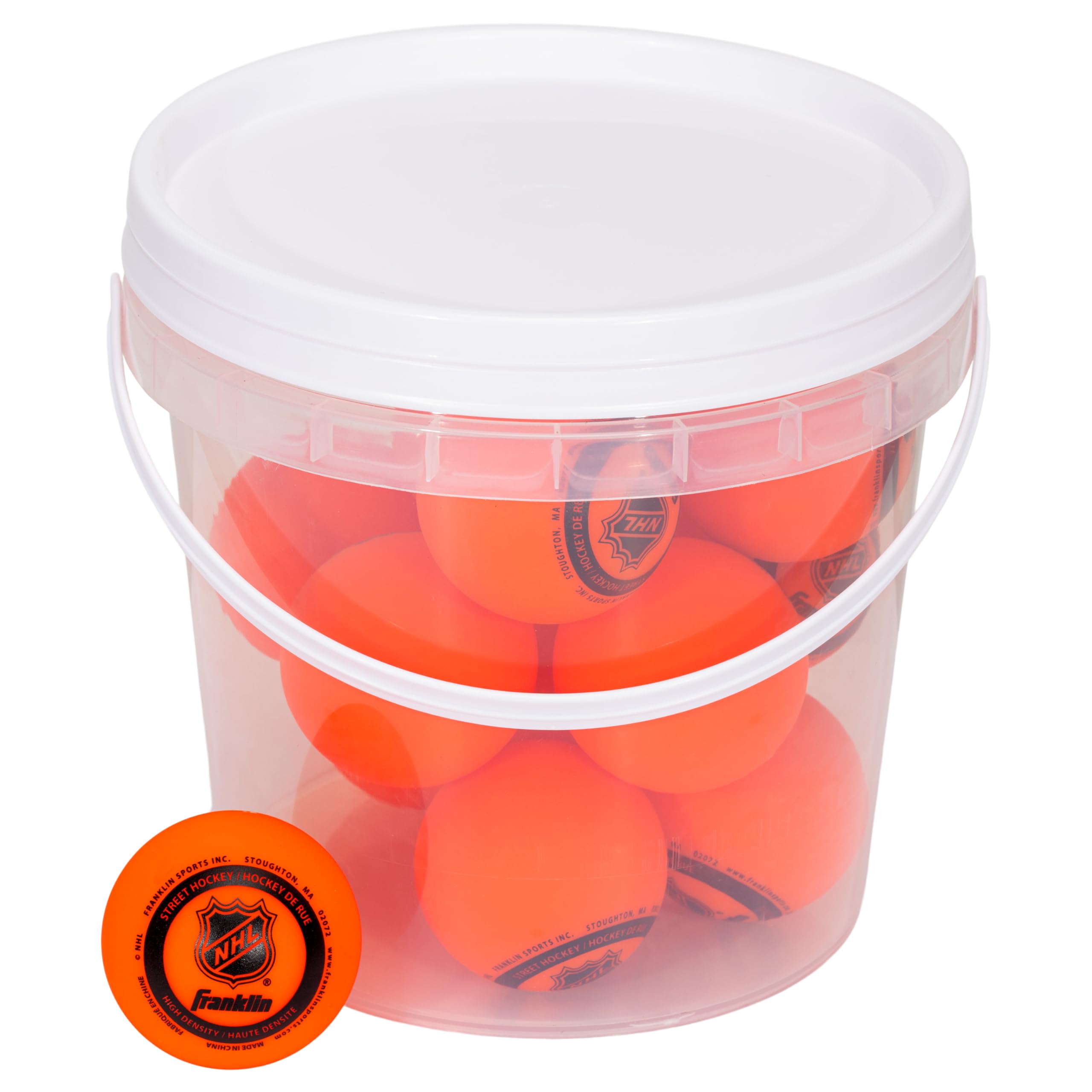 Franklin Sports 15 Stück Mini Street Hockey Bälle LNH - Kein Rückprall - Rollhockeybälle Mini 5cm (2 Zoll) orange