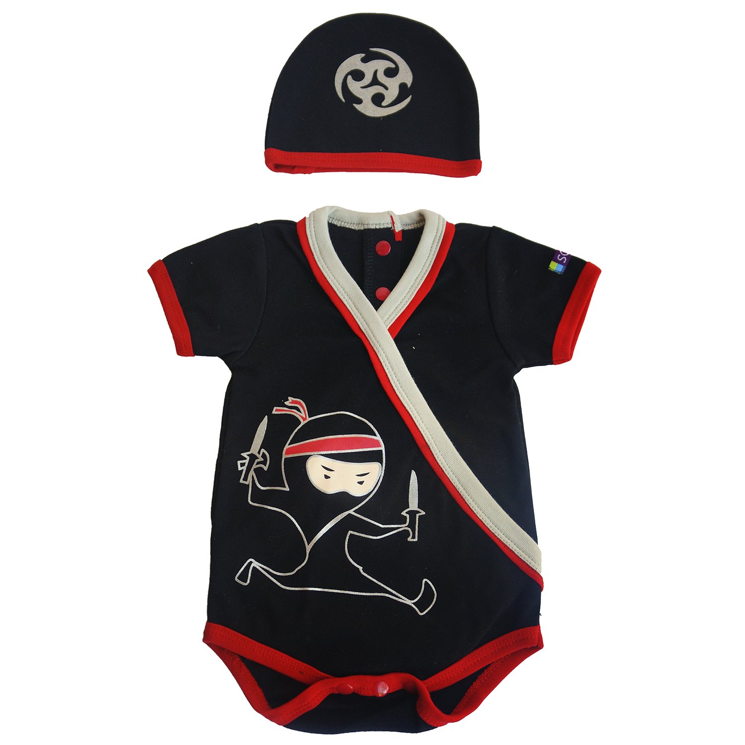 Sozo Baby Boys Ninja Bodysuit and Hat Set