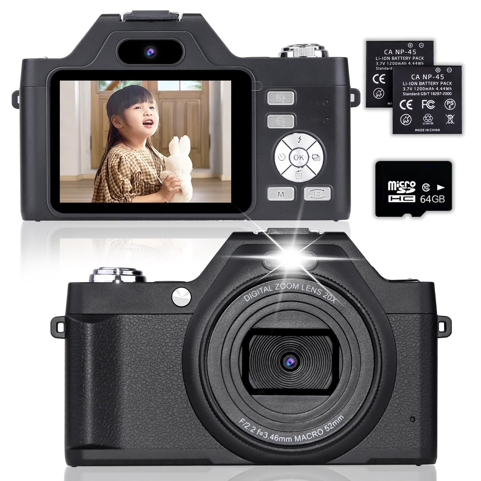 Amazon | 4K デジカメデジタルカメラオートフォーカス 4K動画撮影 5800