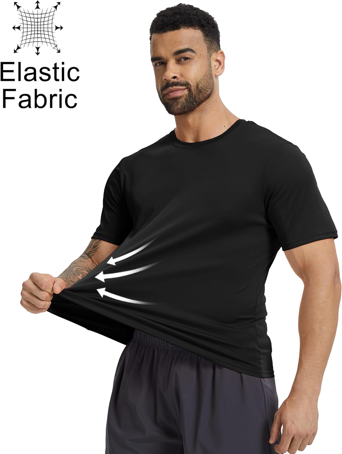 KINSWT Men's Swim Shirt Short Sleeve UPF 50+ Sun Protection UV SPF Rash Guard Moisture Wicking Quick Dry Shirts - Image 4