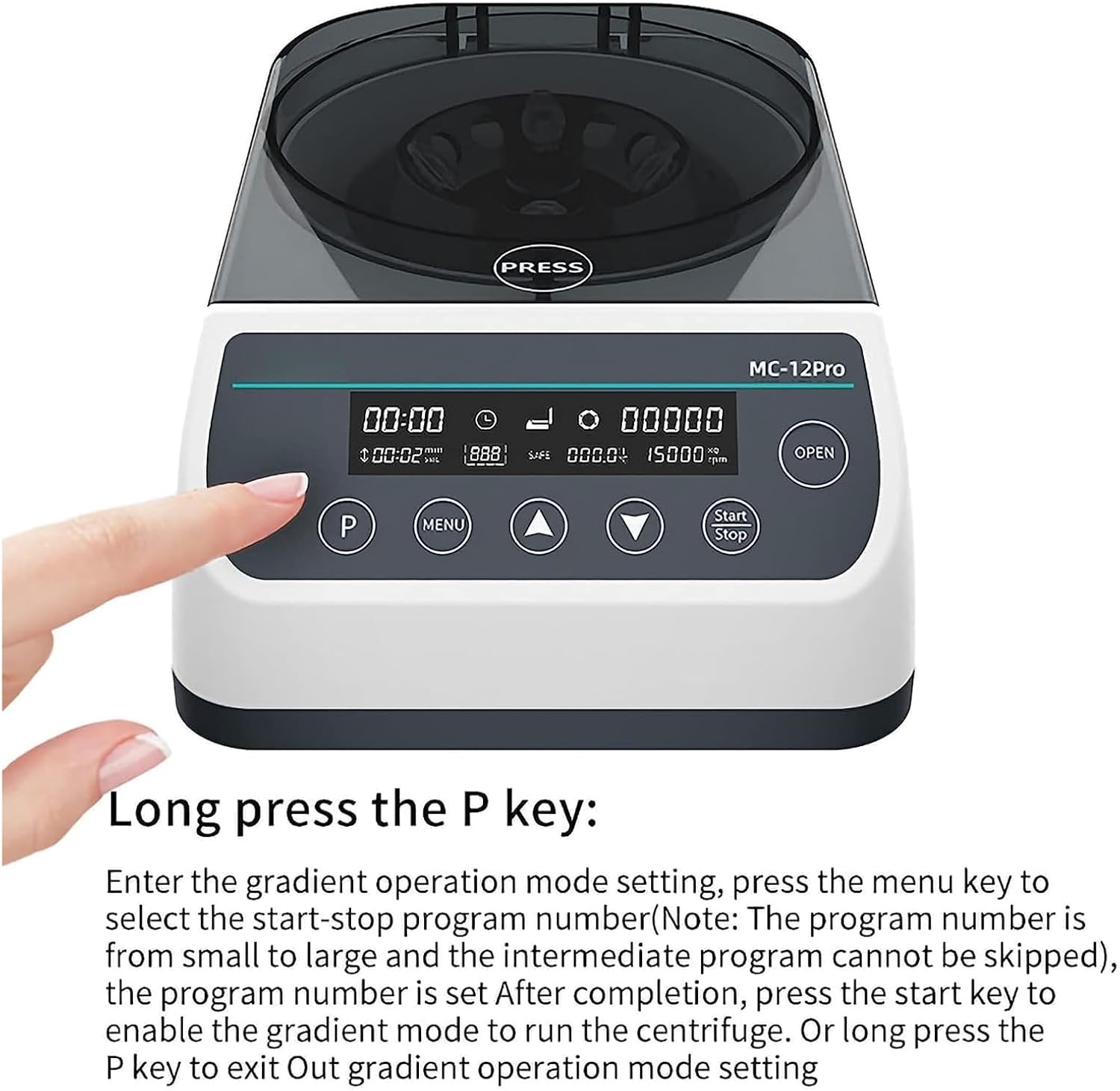 Electric Centrifuge Serum Separat Micro Centrifuge Machine with Transparent Lid, 12000rpm Adjustable Speed & Timer, Digital High-Speed for Plasma Centrifuge Lab