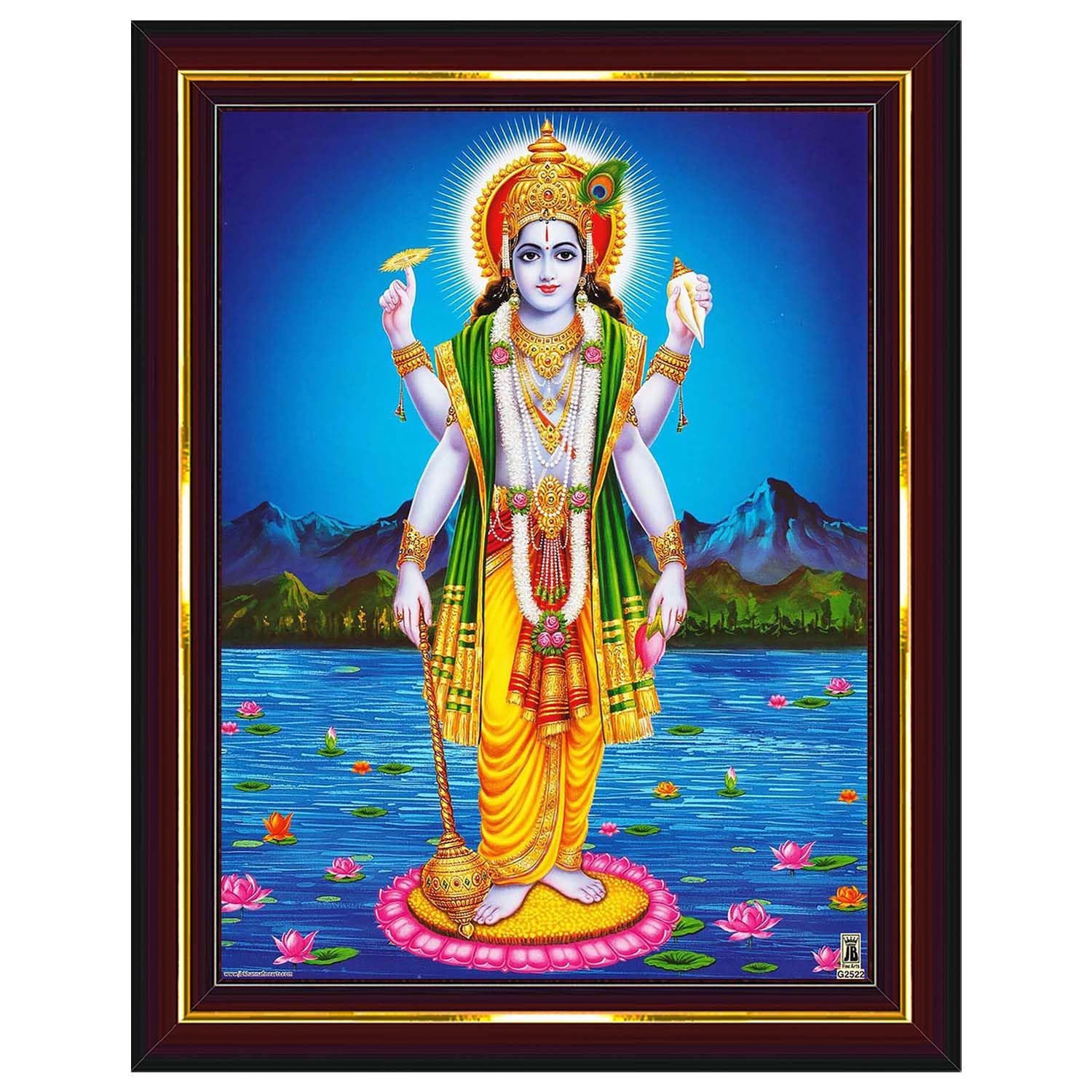 Lord Vishnu Wall Painting - Spiritual Home Decor -10 Lord Vishnu Wall Painting - Spiritual Home Decor -10