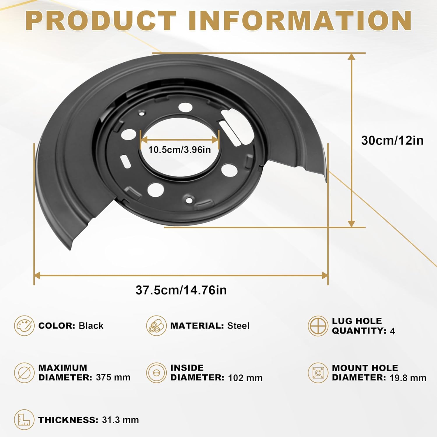 PartsFlow 924-212 Rear Brake Dust Shield Backing Plates For 2000-2005 Ford Excursion For 1999-2010 F250 Super Duty For 1999-2015 F350 Super Duty For 2011-2014 450 4C3Z-2209-AA