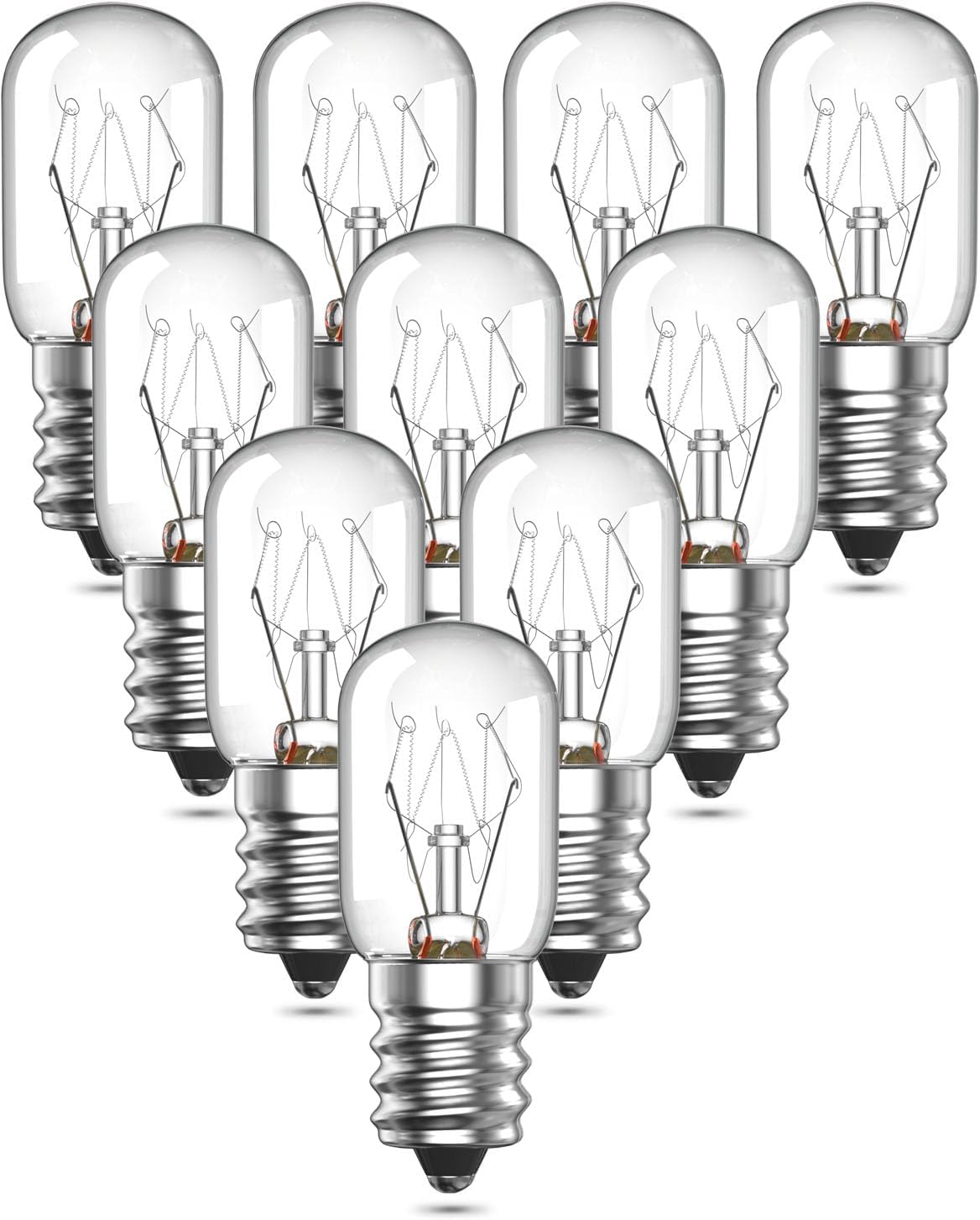 BrightArk 10-Pack 26W E14 Pygmy Bulb Dimmable, 230V T22 SES Oven Bulb 300° Heat Resistant Himalayan Salt Lamp, Microwave Oven Refrigerator Light Bulbs, Cooker Appliance Light