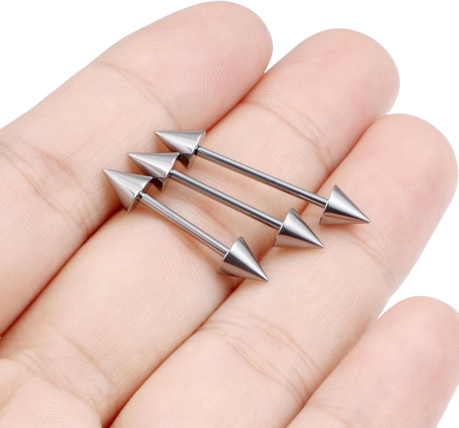 14G 16G ASTM F136 Titanium Nipple Piercing Jewelry Straight Barbell Spik G23 Implant Grade Solid Titanium Nipple Bars Piercing Rings Jewelry for Women Men 12mm 14mm 16mm - Image 5