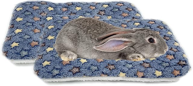 JWShang 2Pcs Small Animal Bed, Guinea Pig Warm Bed, Squirrel Hedgehog Chinchilla Rabbit Bunny Bed Mat, House Winter Warm Sleep Cushion