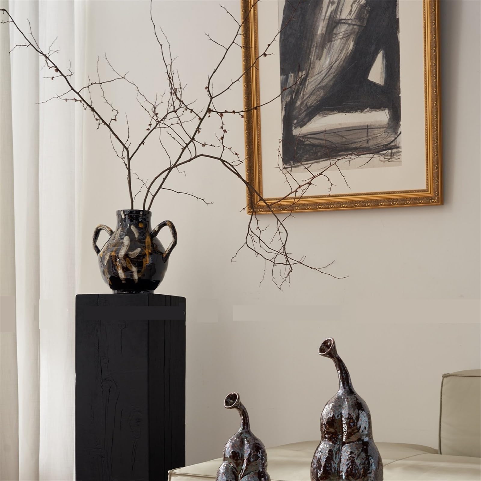 Blumenvase Vintage-Design, Wohnzimmer, Tischplatte, Kunstkeramik, Vase, Heimdekoration, Ornament