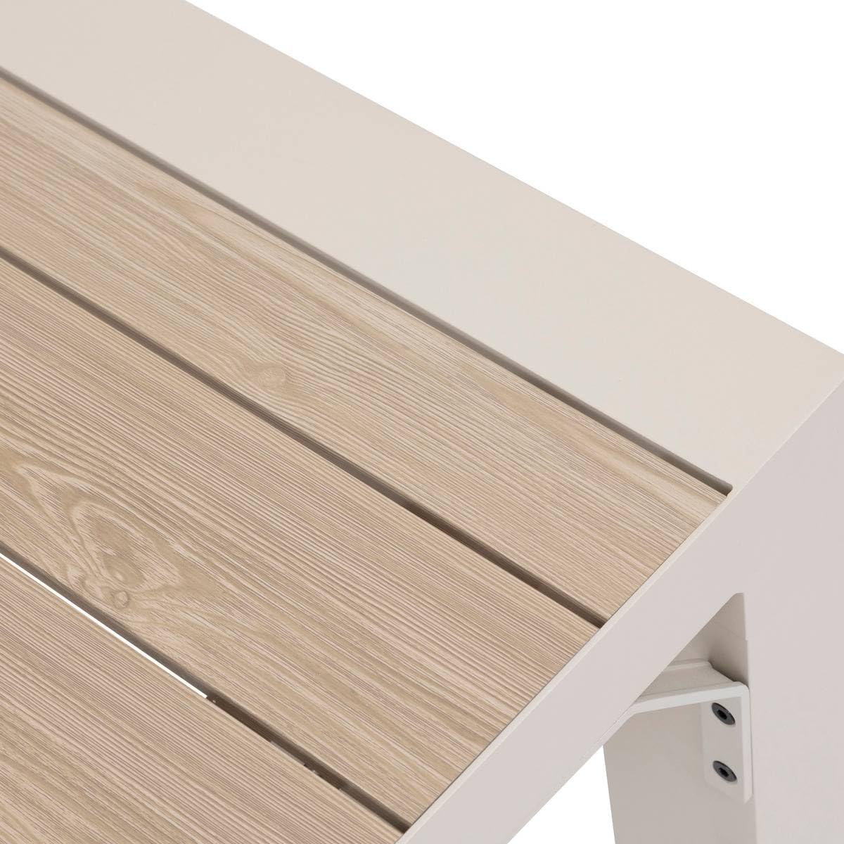 Hespéride - Table de Jardin Extensible Carrée Evasion Beige - 10 Places - Aluminium Antirouille Aluminium Effet Bois - Meuble d'Extérieur Rallonge