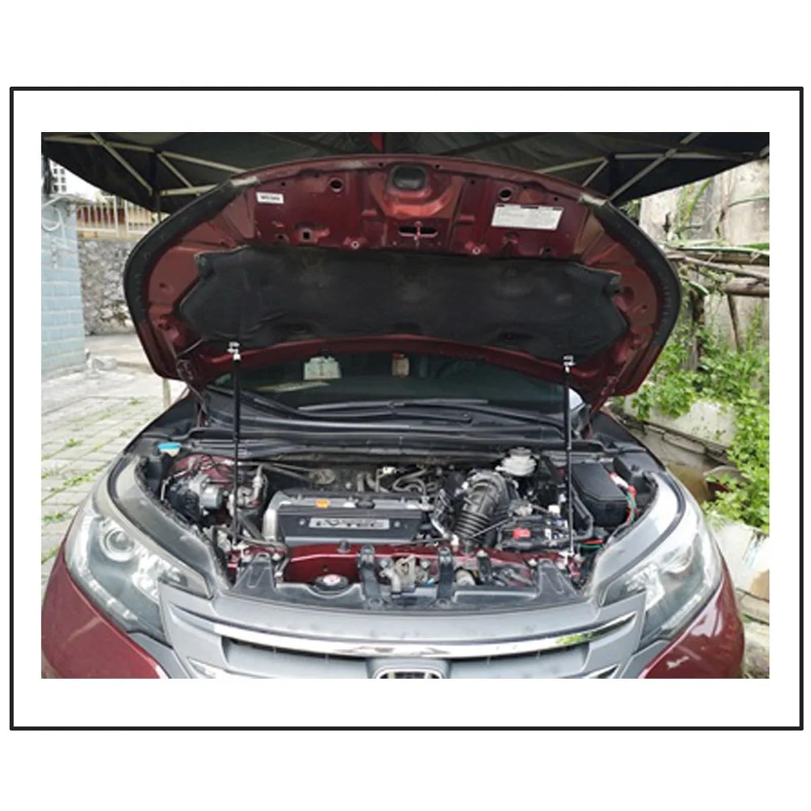Amortyzator gazowy sprężyna gazowa Pasuje do Honda CRV CR-V 2012-2014 2015 2016 2x automatyczna maska z włókna węglowego, siłowniki gazowe, amortyzatory podnoszenia(Silver carbon fiber)