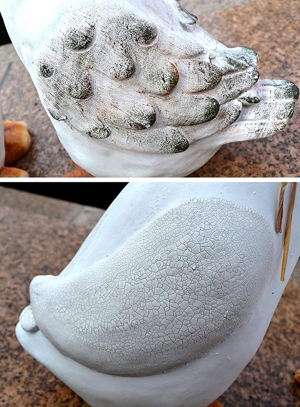Mini statuetka z białej gęsi, dekoracja domu, ogrodu, patio, wykonana z żywicy